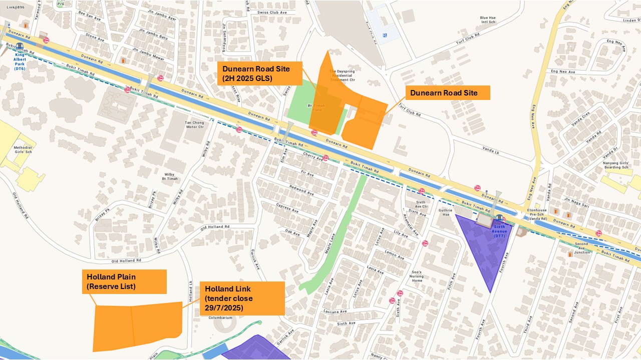 GLS sites near Dunearn Road