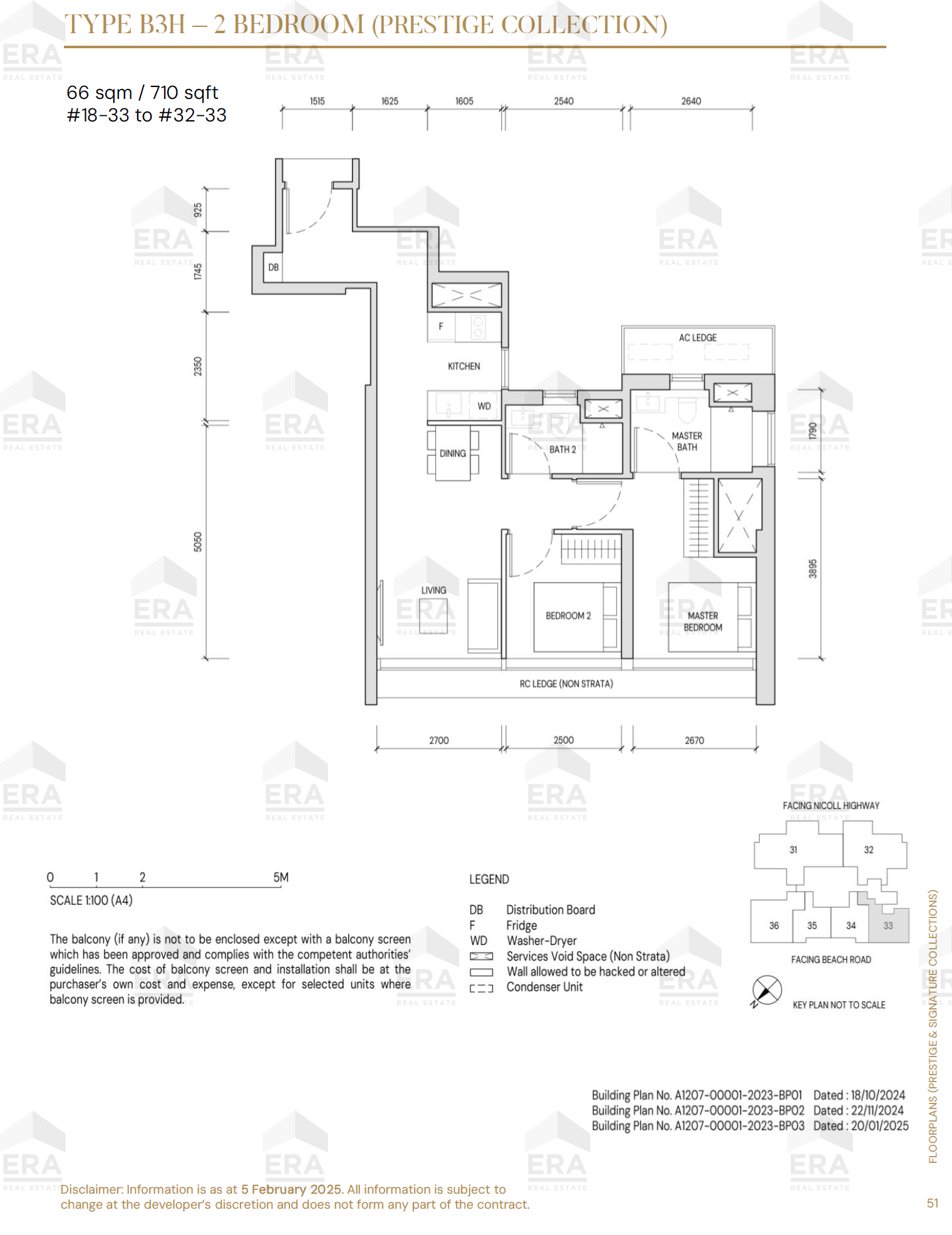 B3H · 710 sqft floor plan