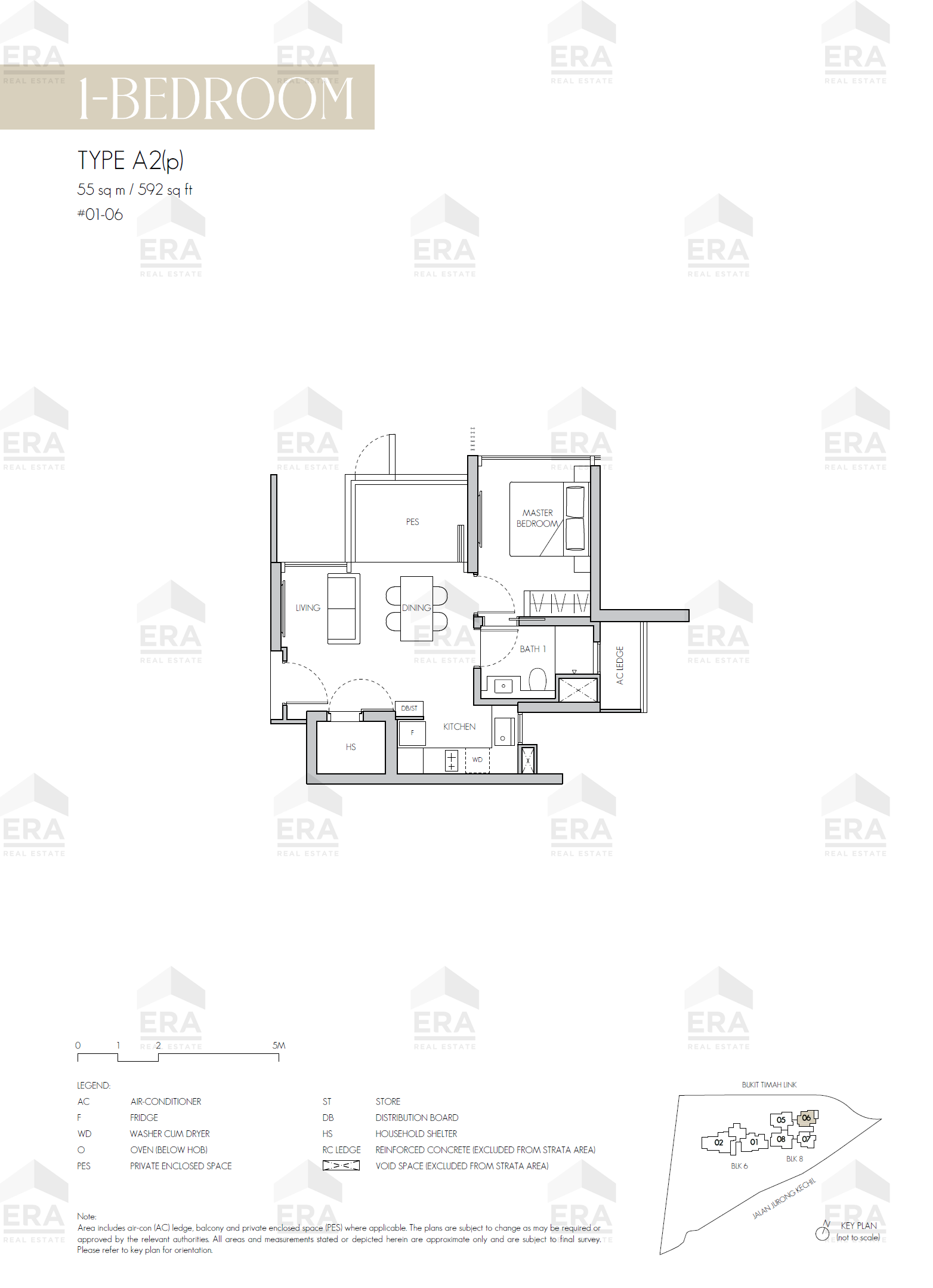 A2(p) · 592 sqft floor plan