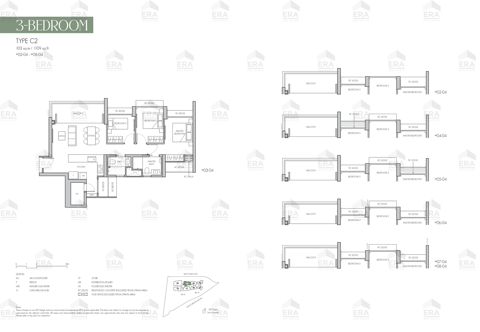 C2 · 1,109 sqft floor plan