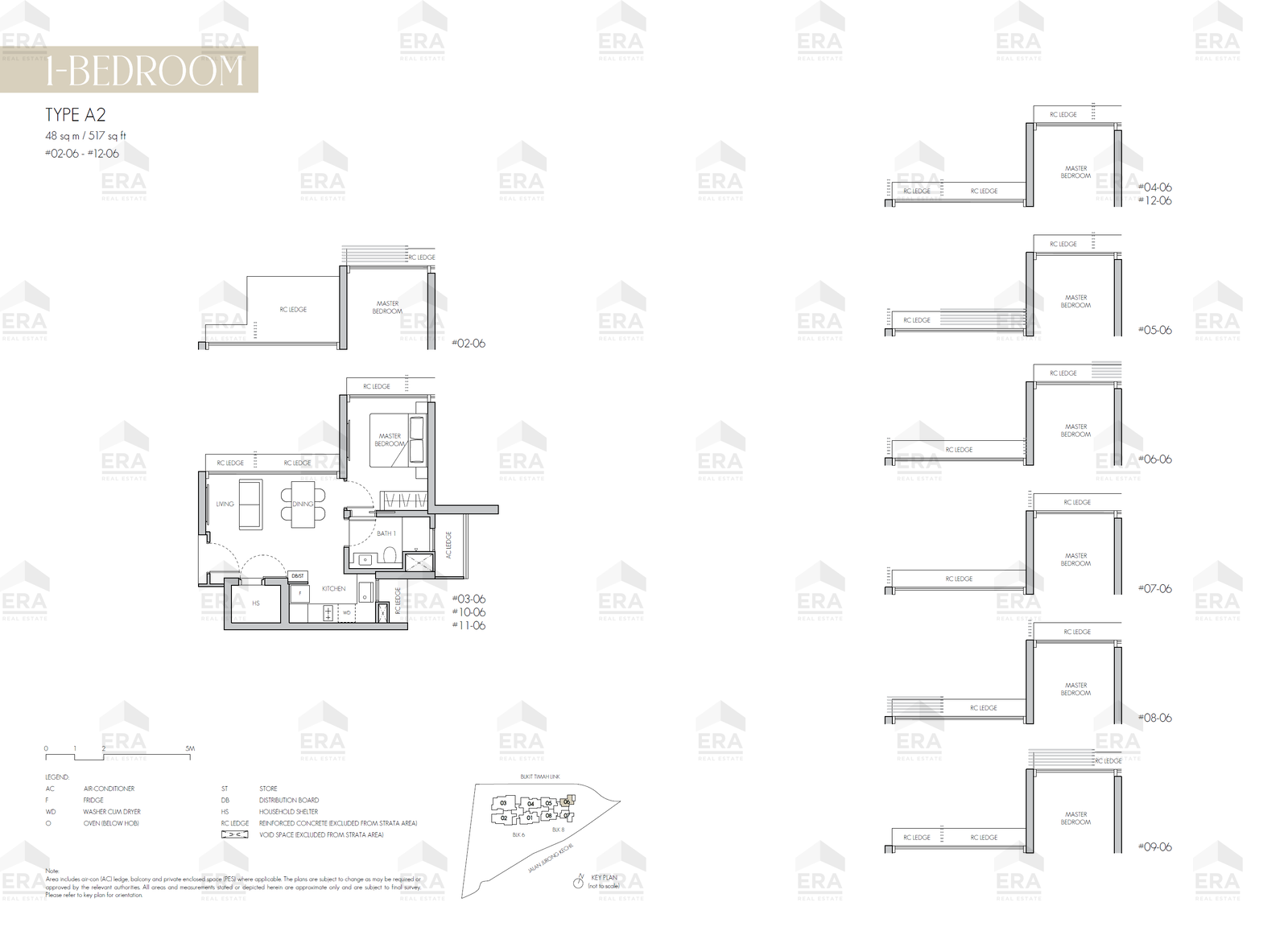 A2 · 517 sqft floor plan