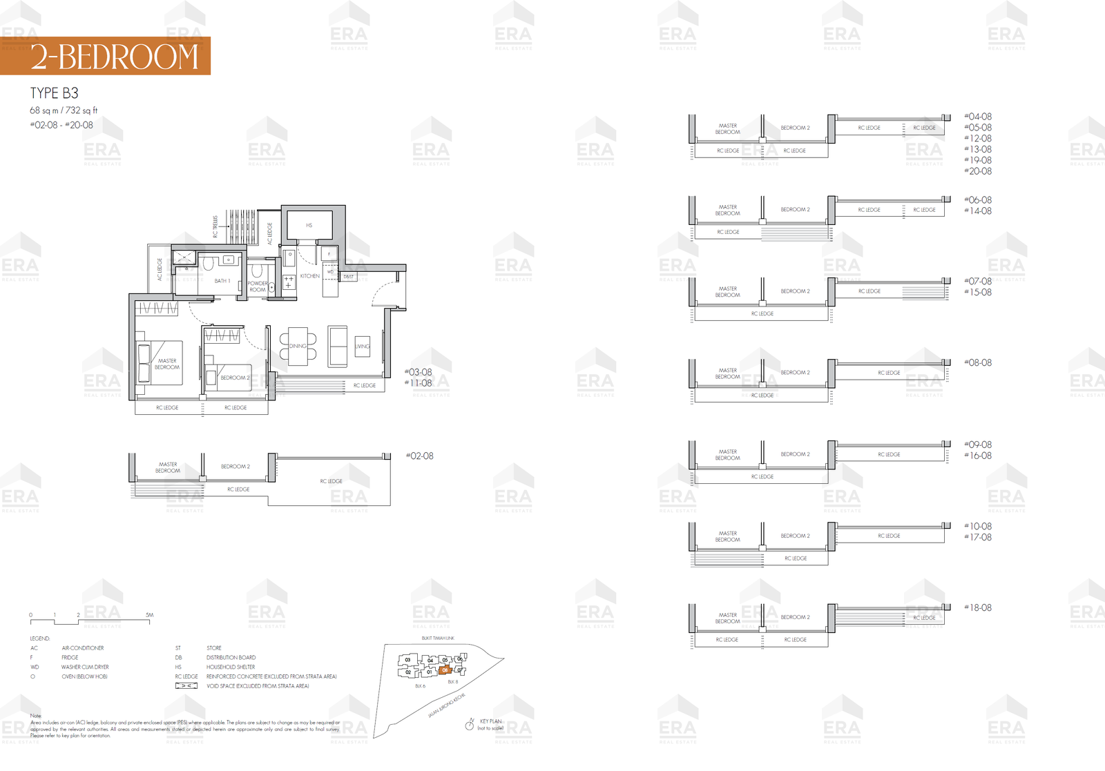 B3 · 732 sqft floor plan