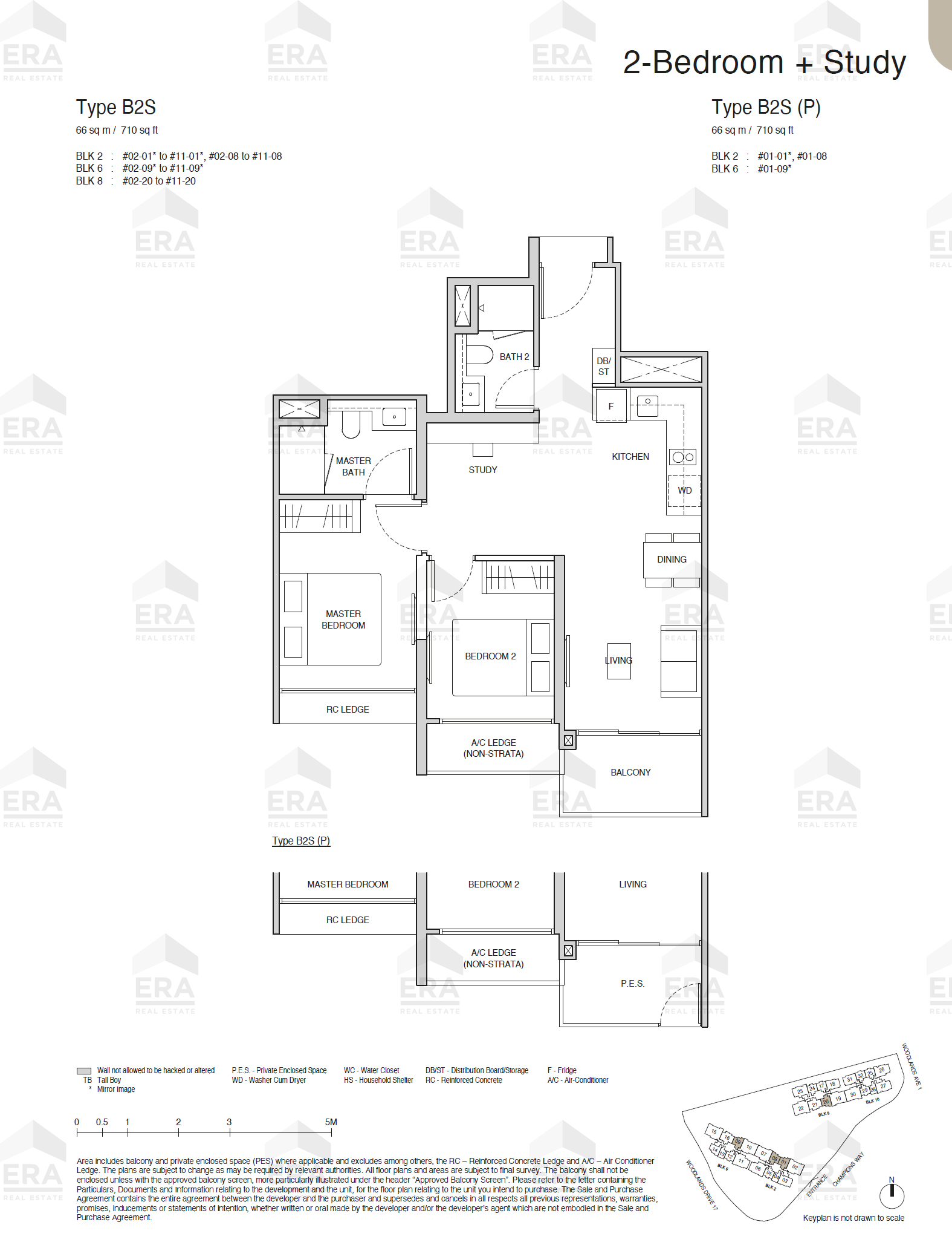 B2S(P) · 710 sqft floor plan