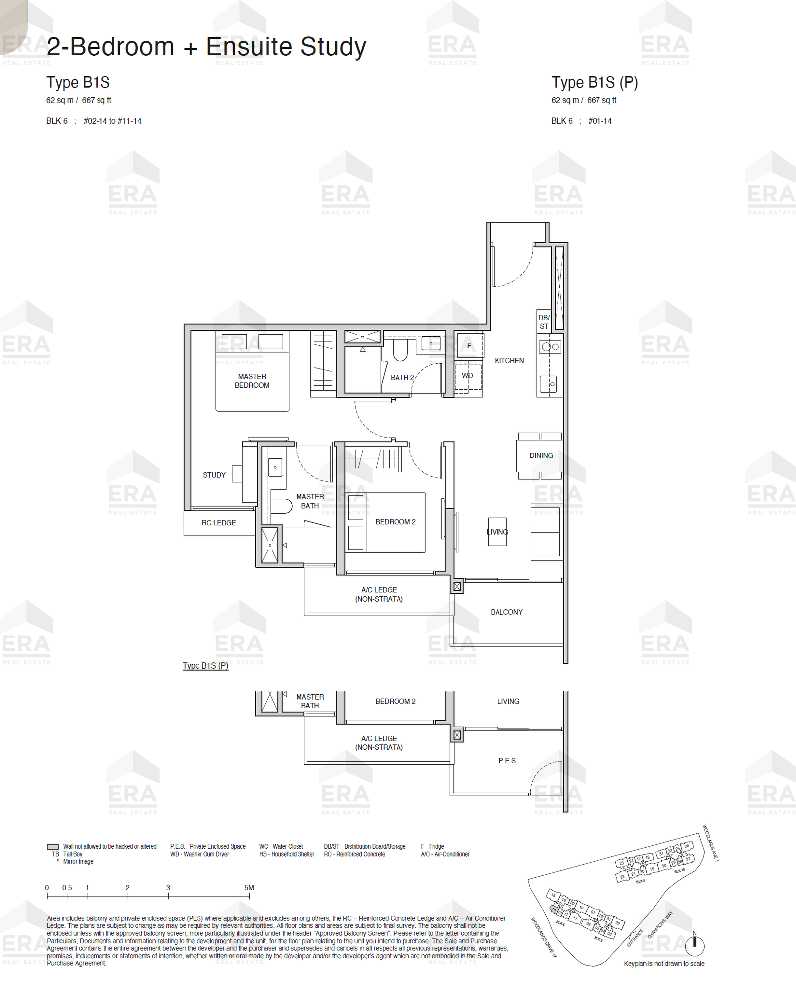 B1S(P) · 667 sqft floor plan