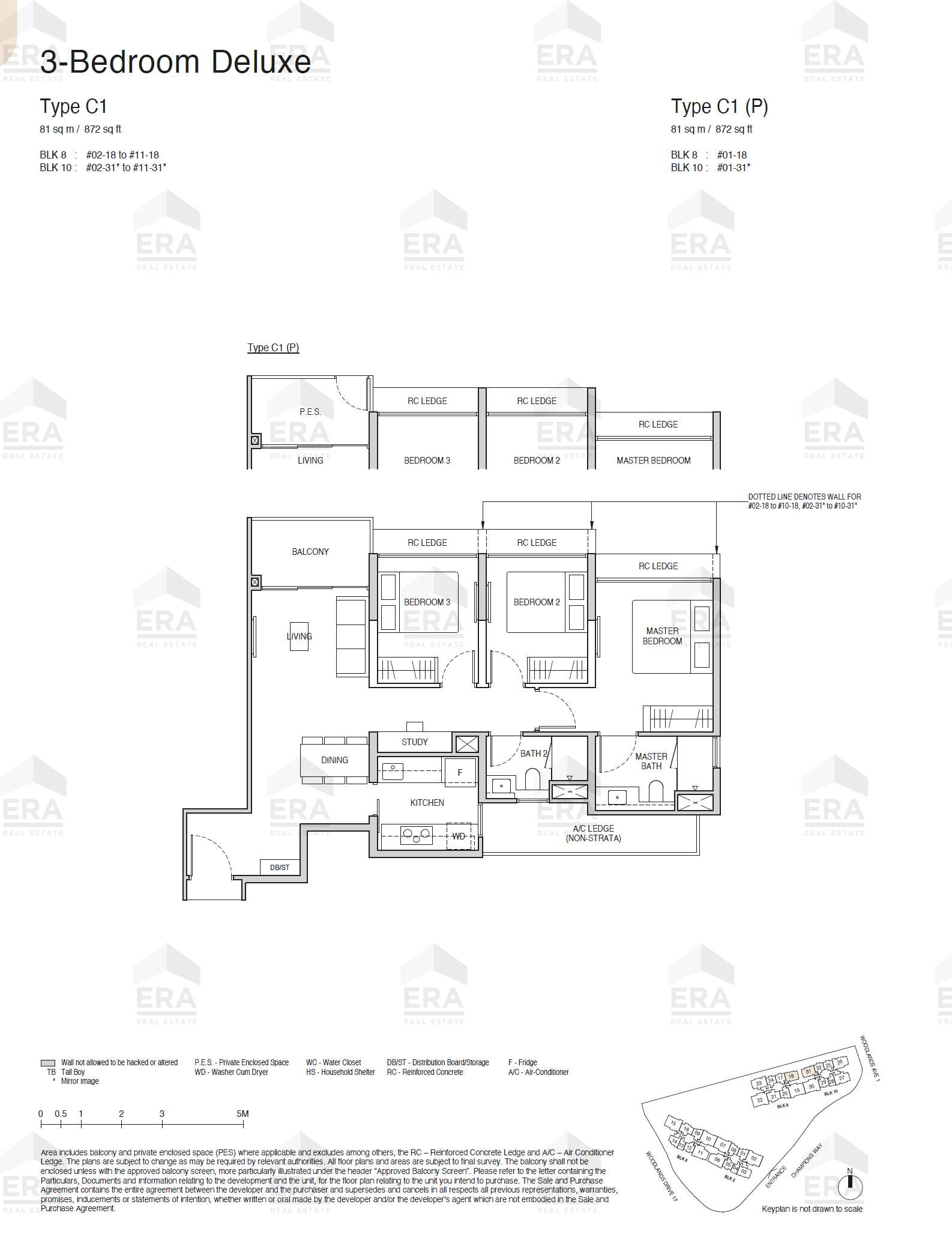C1(P) · 872 sqft floor plan