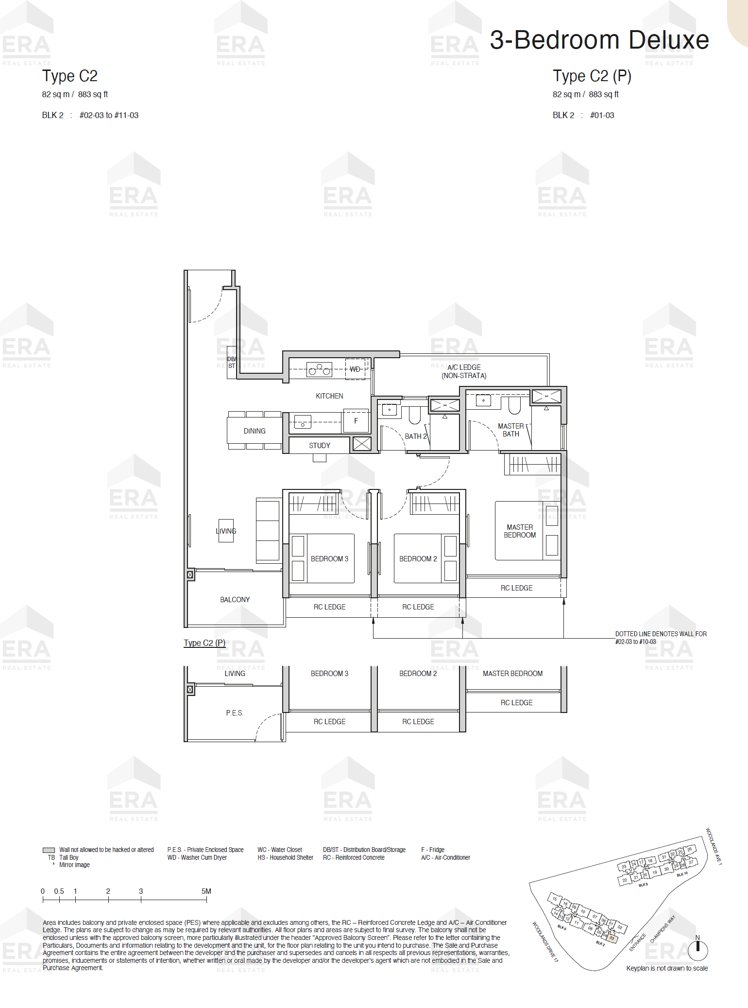 C2 · 883 sqft floor plan