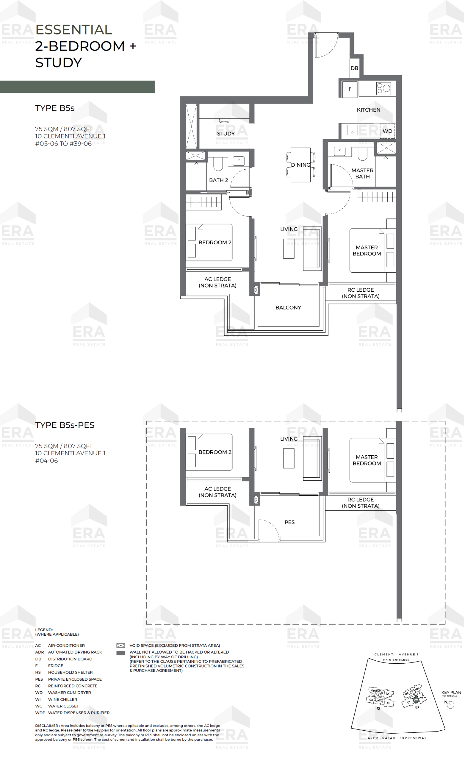 B5s-PES · 807 sqft floor plan