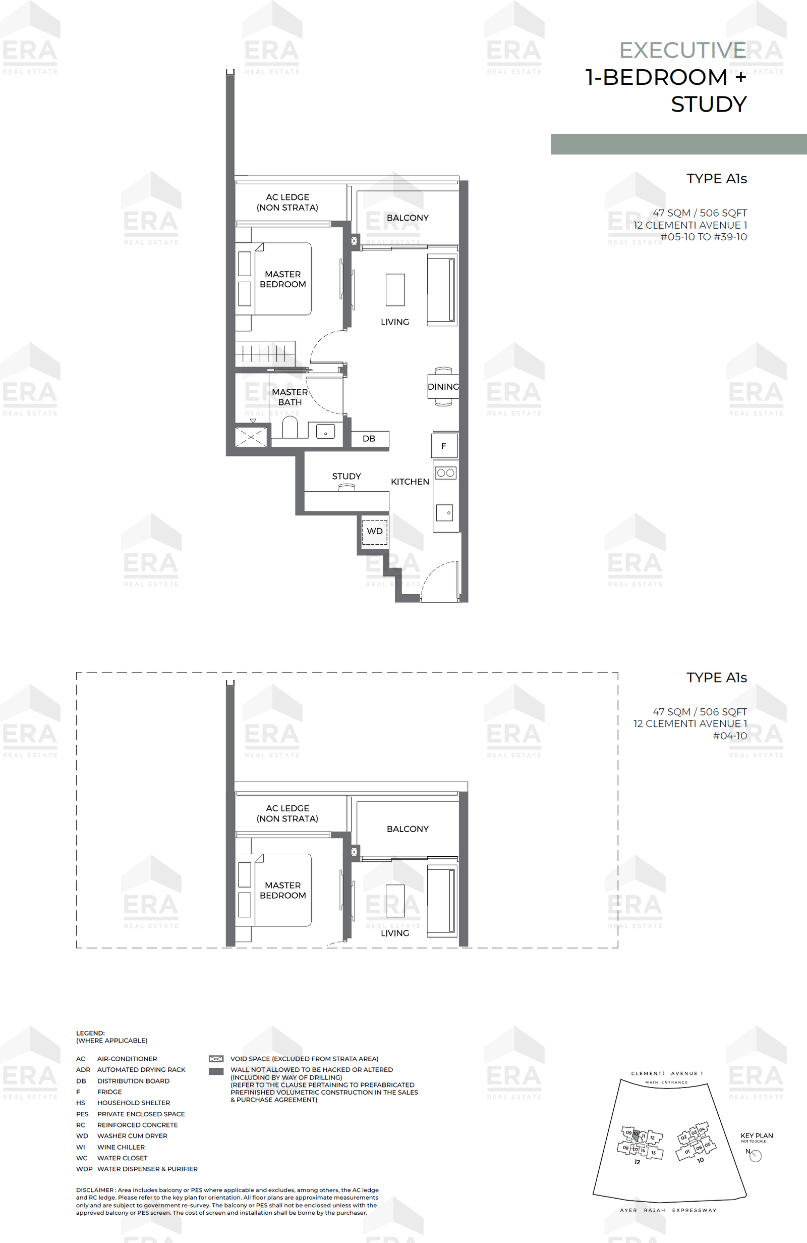 A1s · 506 sqft floor plan