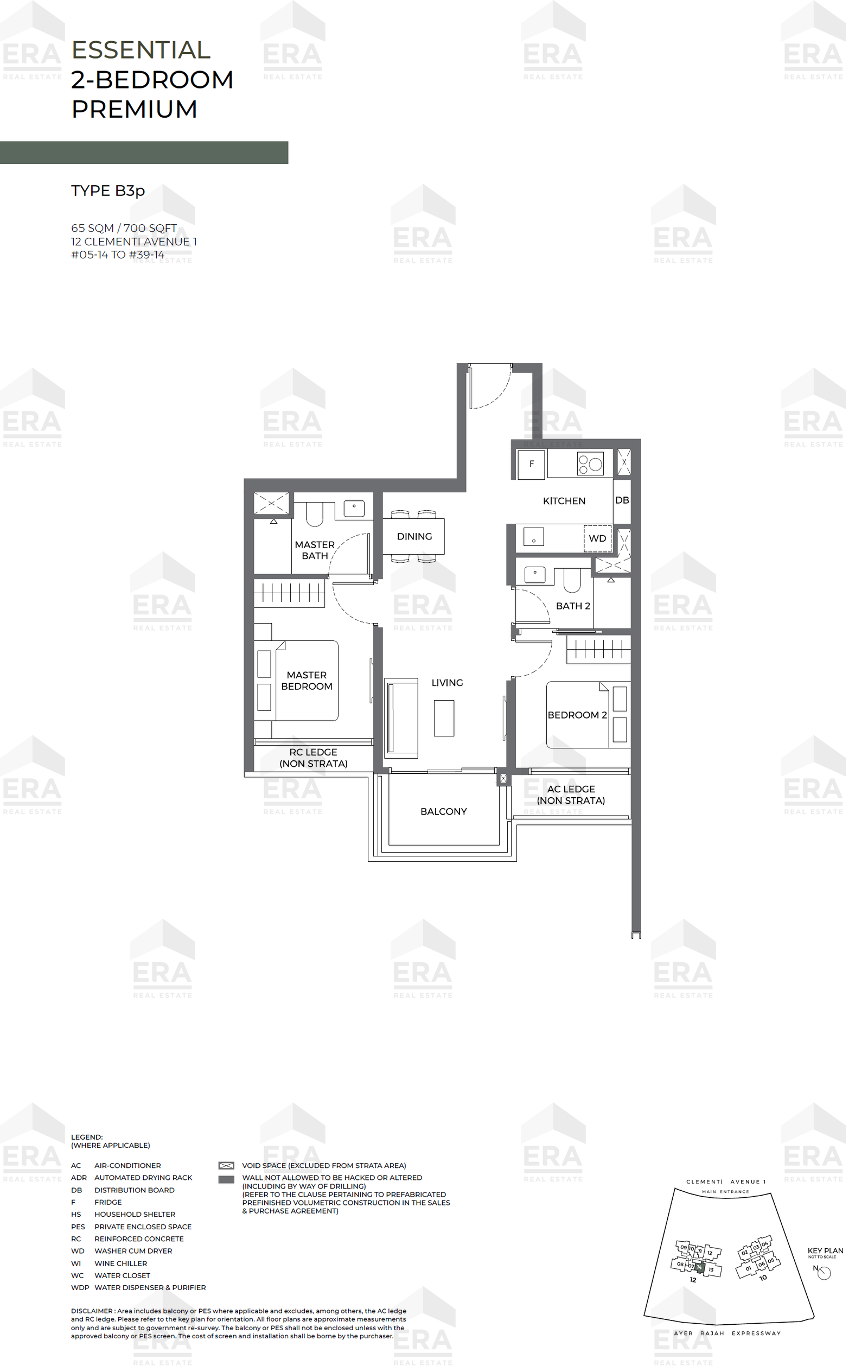 B3p · 700 sqft floor plan