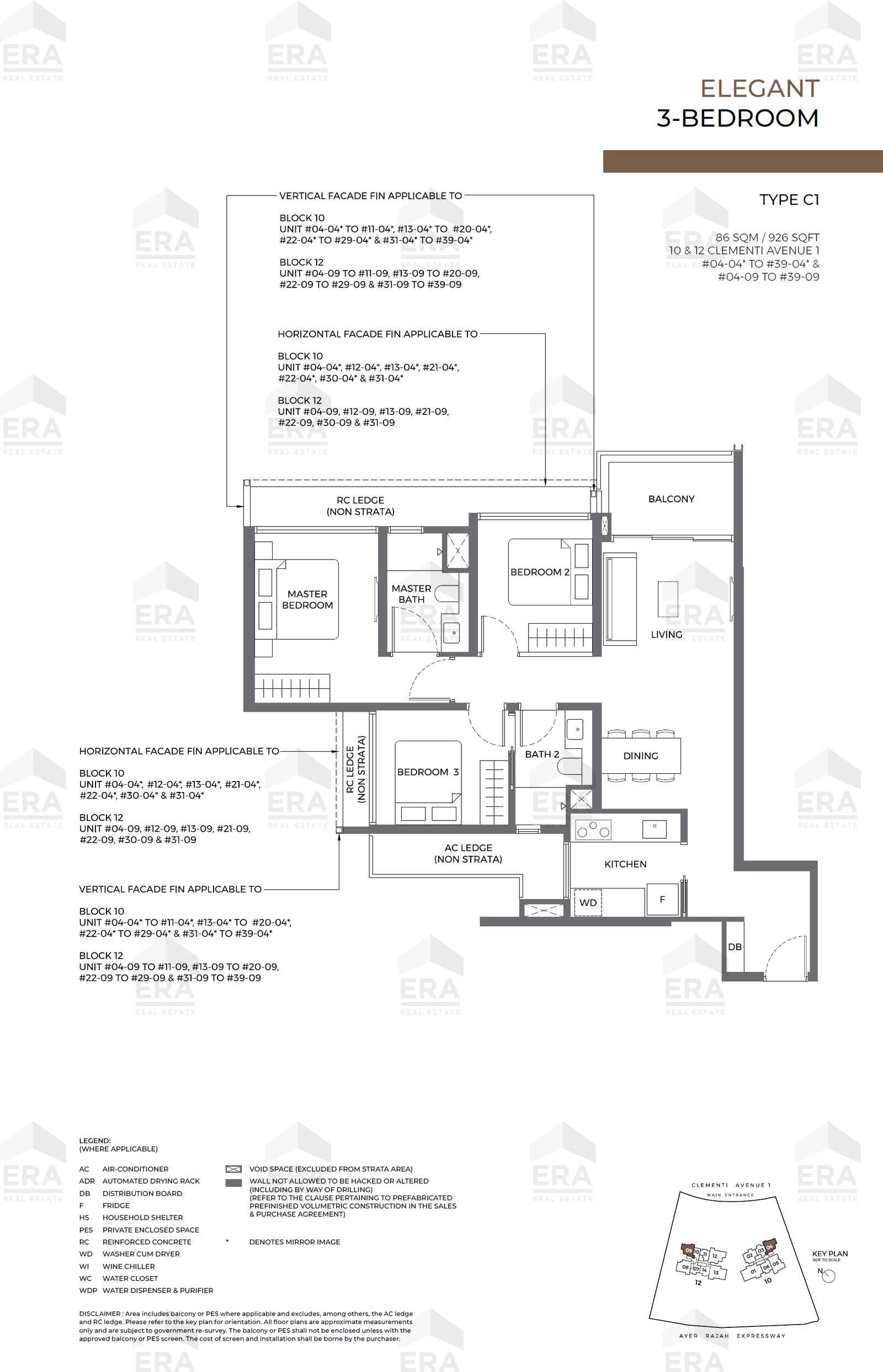 C1 · 926 sqft floor plan