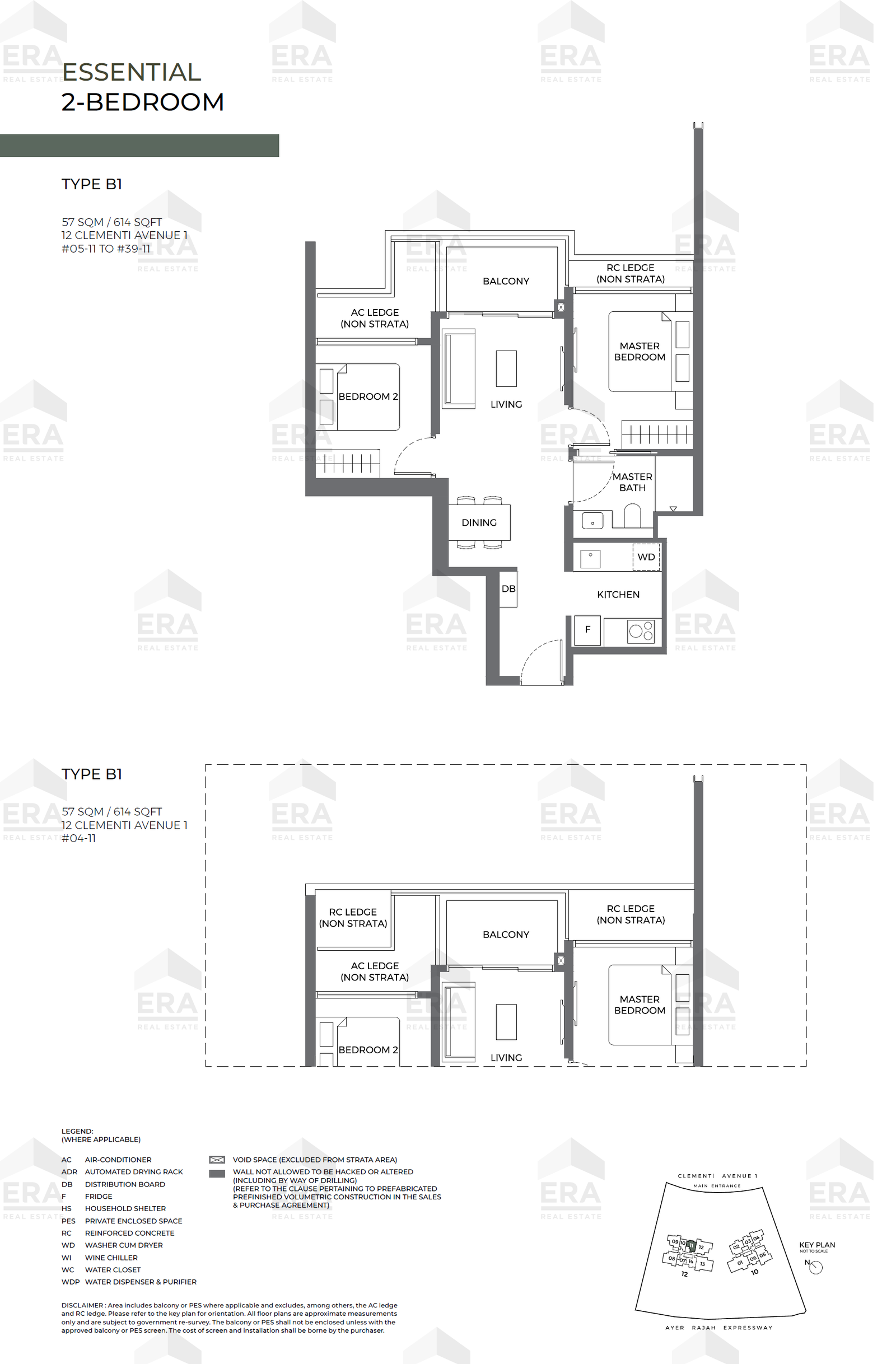 B1 · 614 sqft floor plan