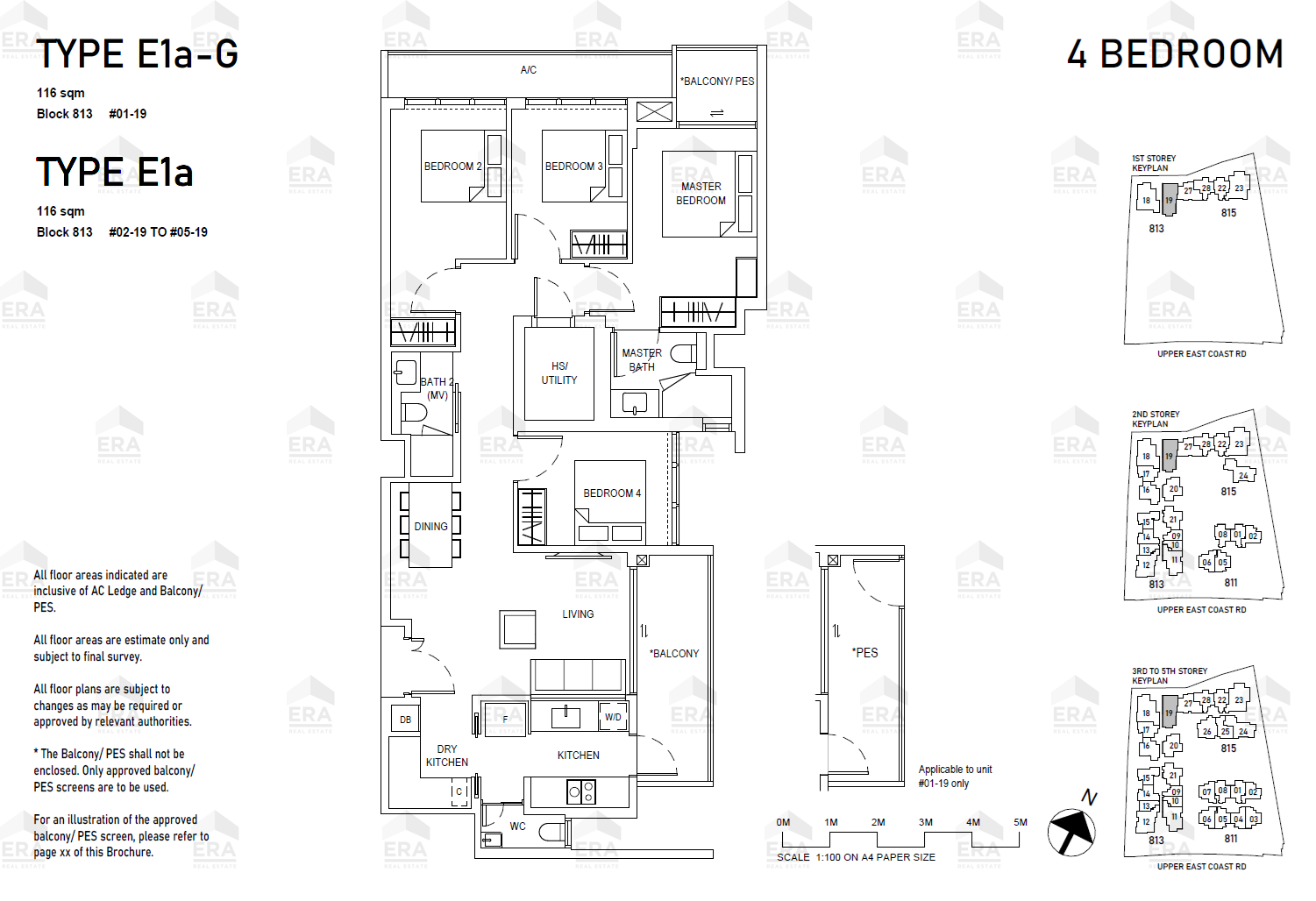 E1a-G · 1,249 sqft floor plan