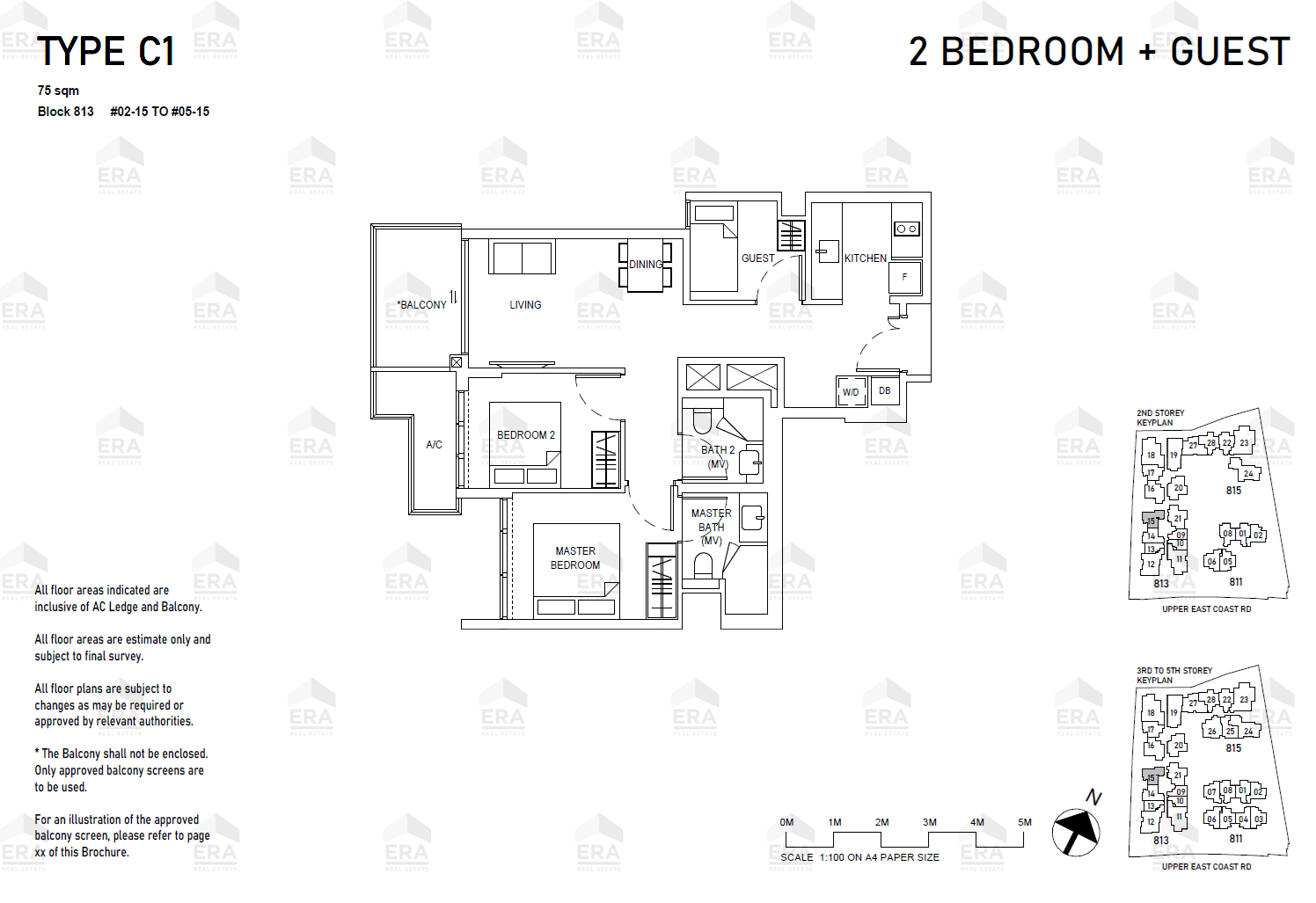 C1 · 807 sqft floor plan
