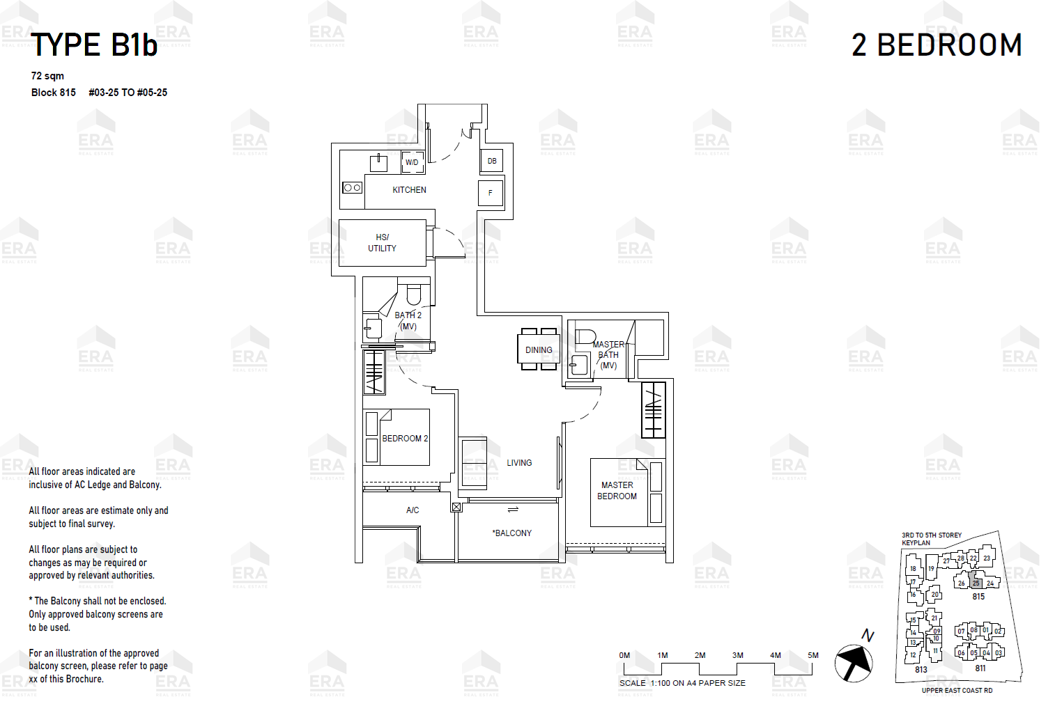 B1b · 775 sqft floor plan