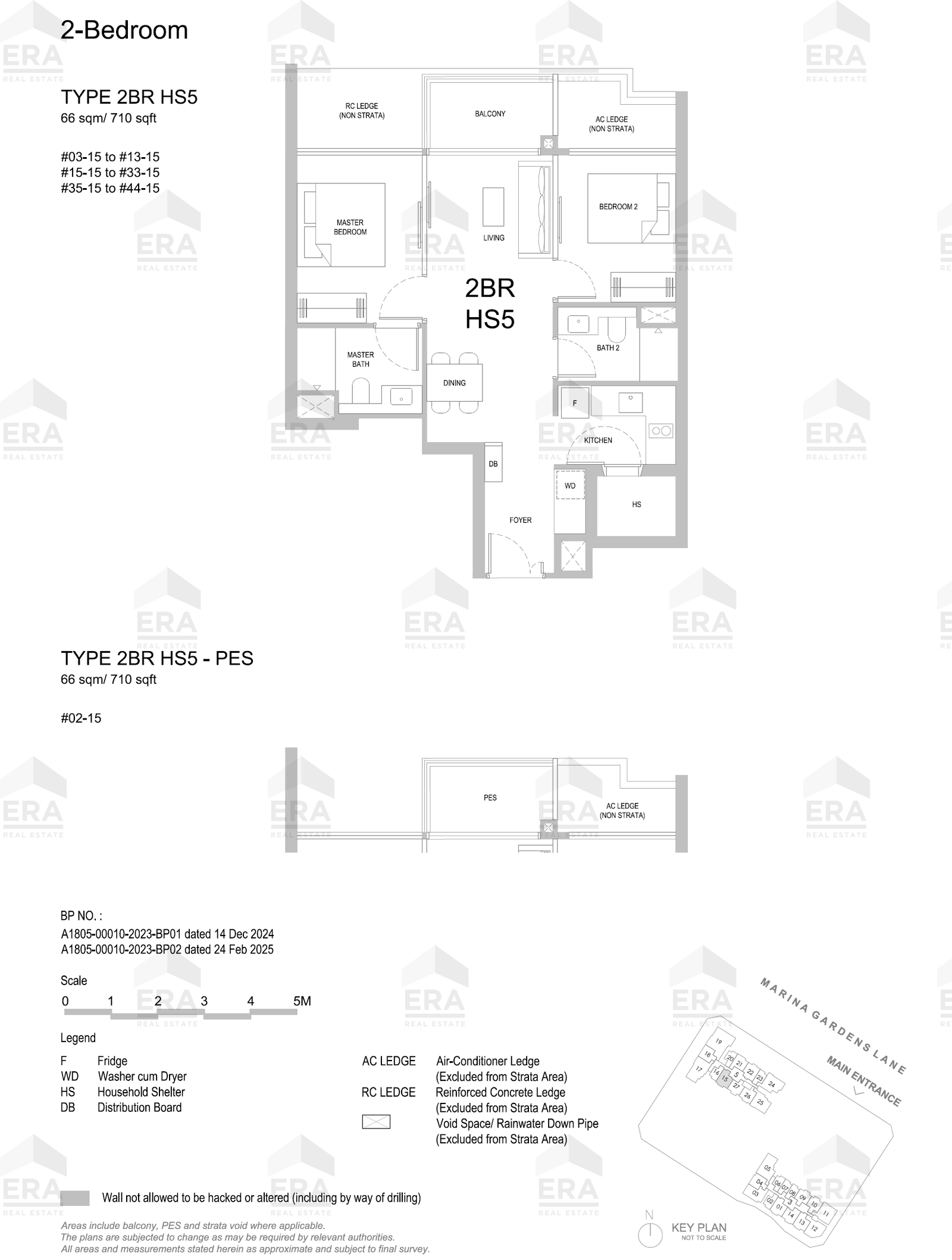 2BR HS5-PES · 710 sqft floor plan
