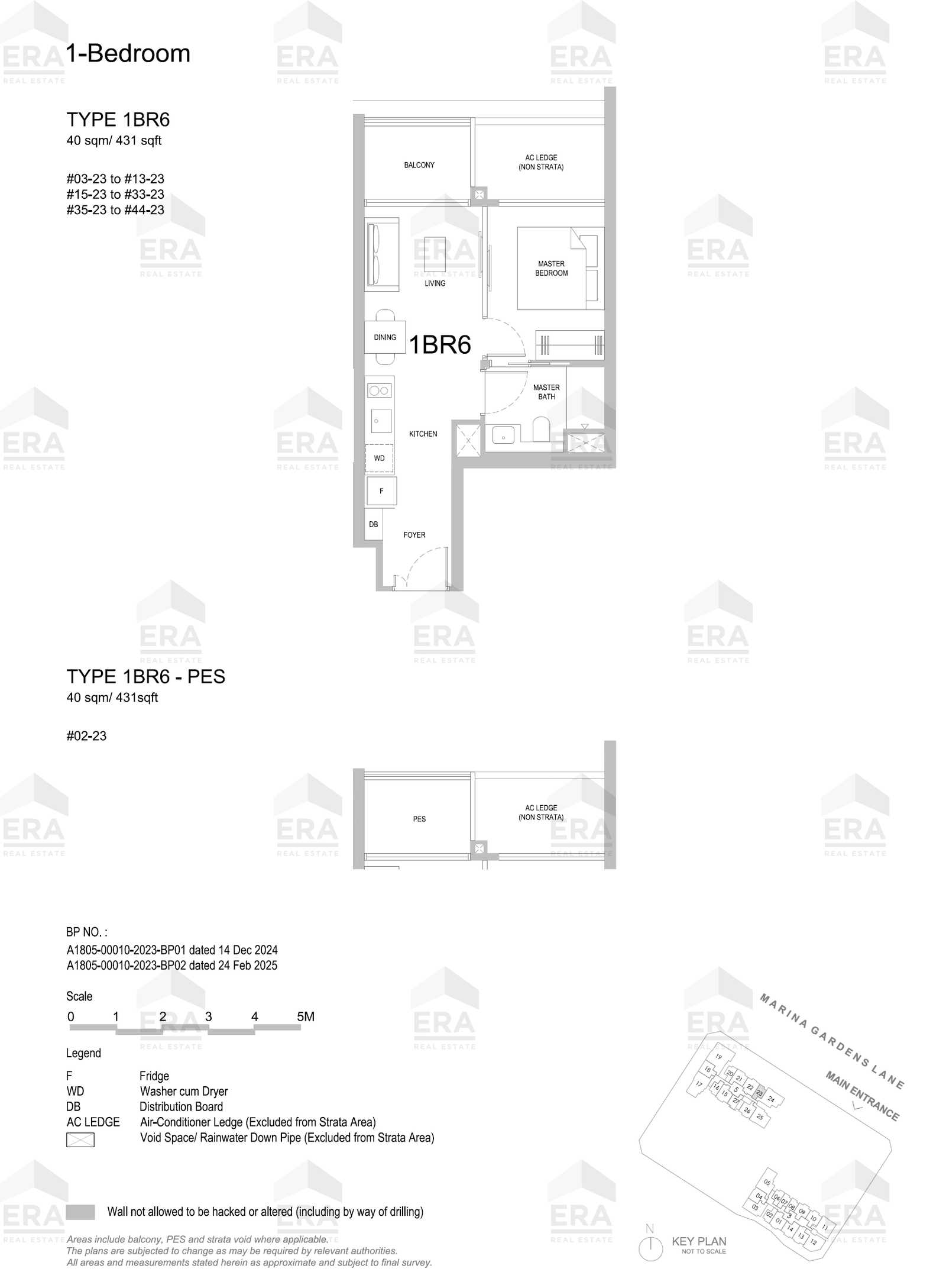 1BR6 · 431 sqft floor plan