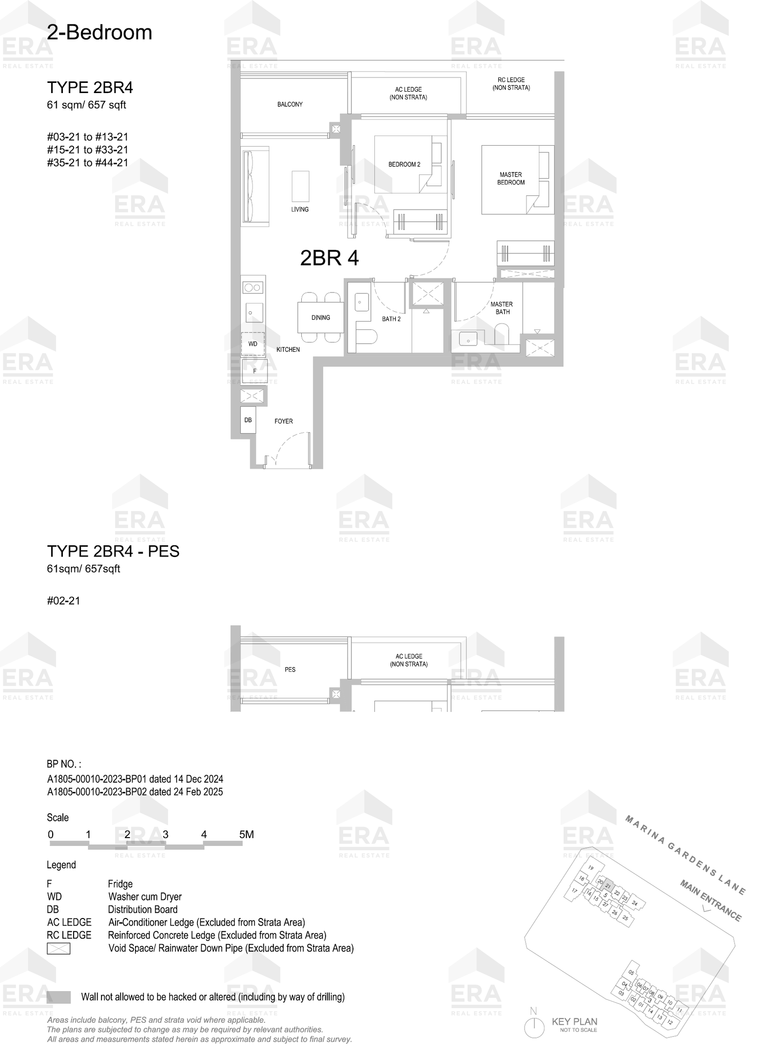 2BR4-PES · 657 sqft floor plan