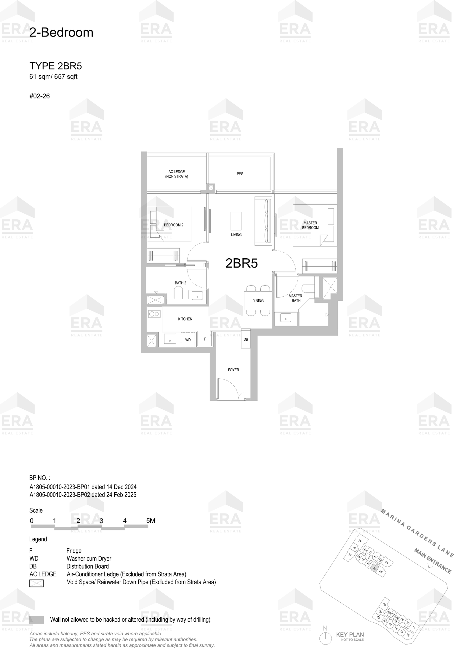 2BR5 · 657 sqft floor plan