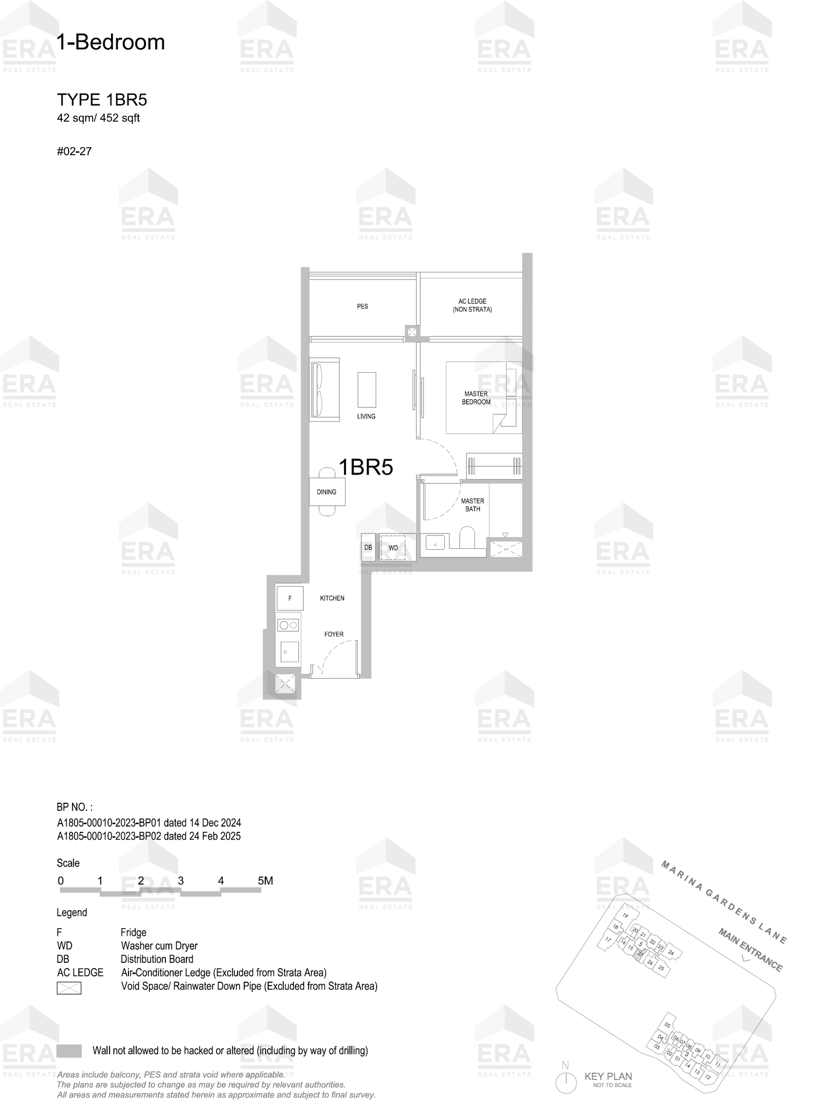 1BR5 · 452 sqft floor plan
