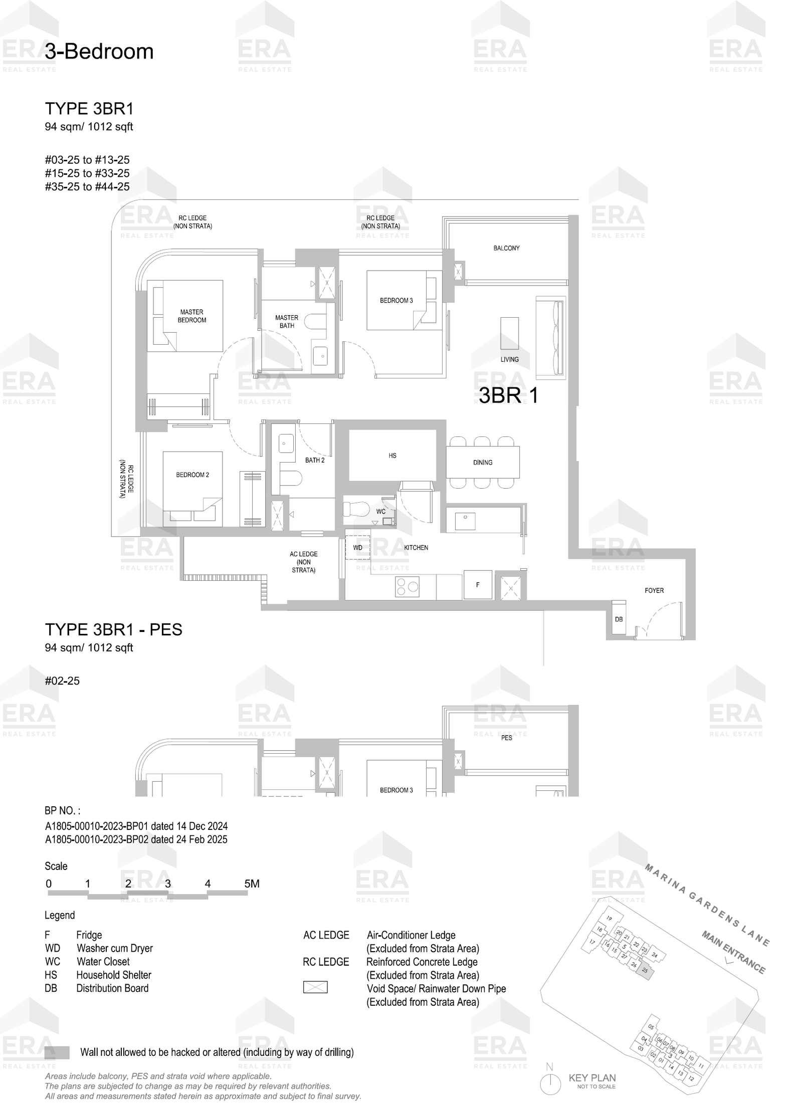 3BR1 · 1,012 sqft floor plan