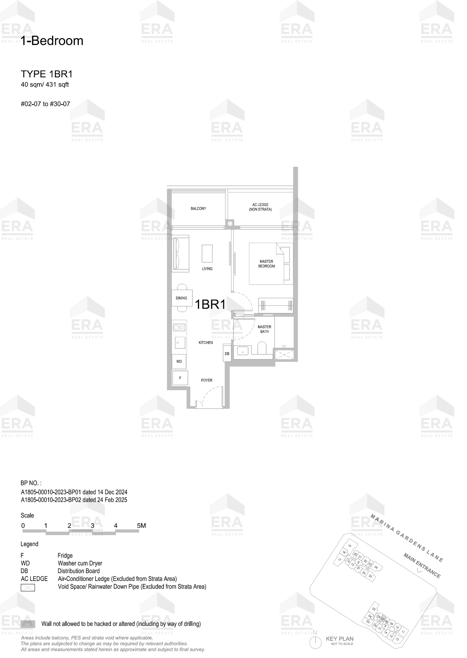 1BR1 · 431 sqft floor plan