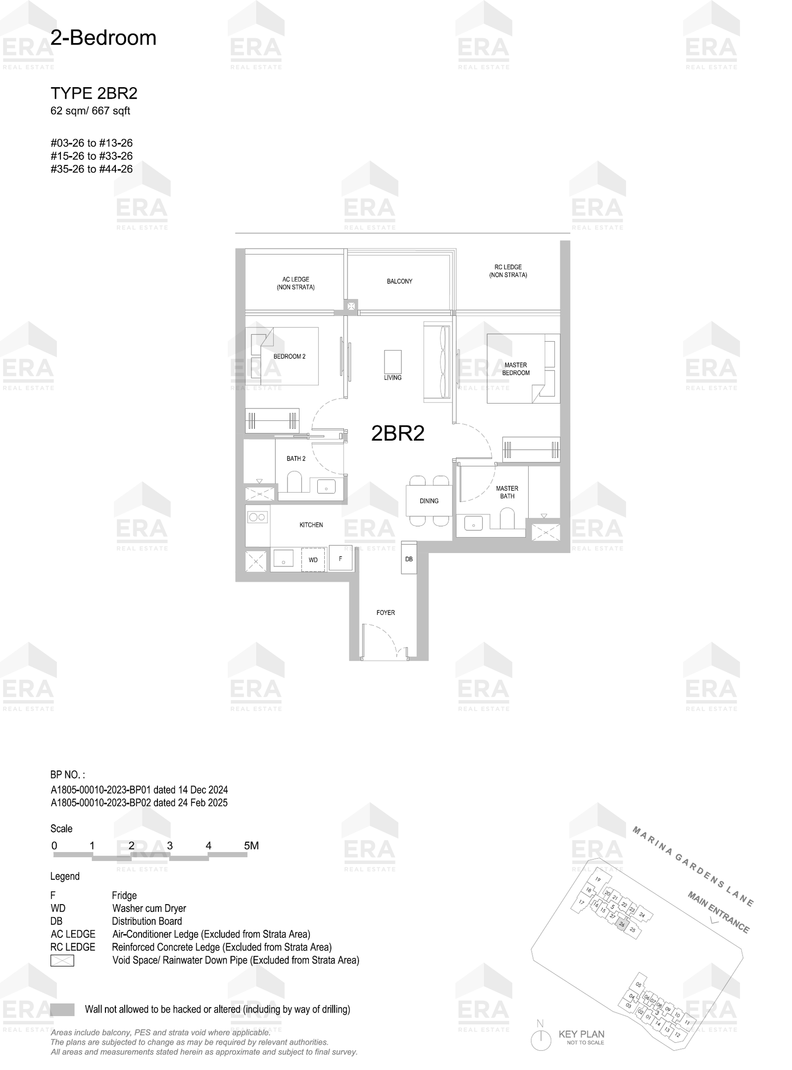 2BR2 · 667 sqft floor plan