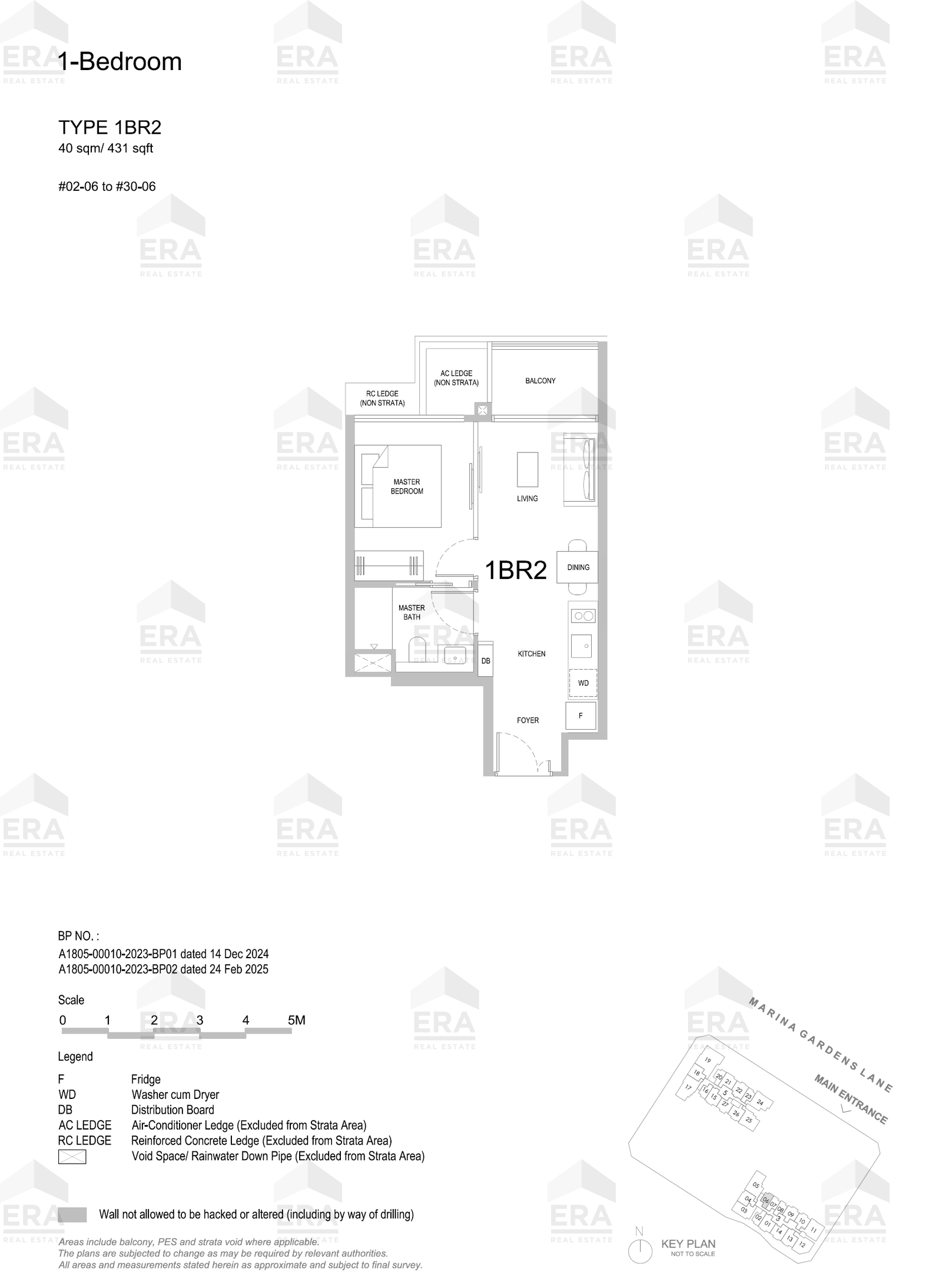 1BR2 · 431 sqft floor plan