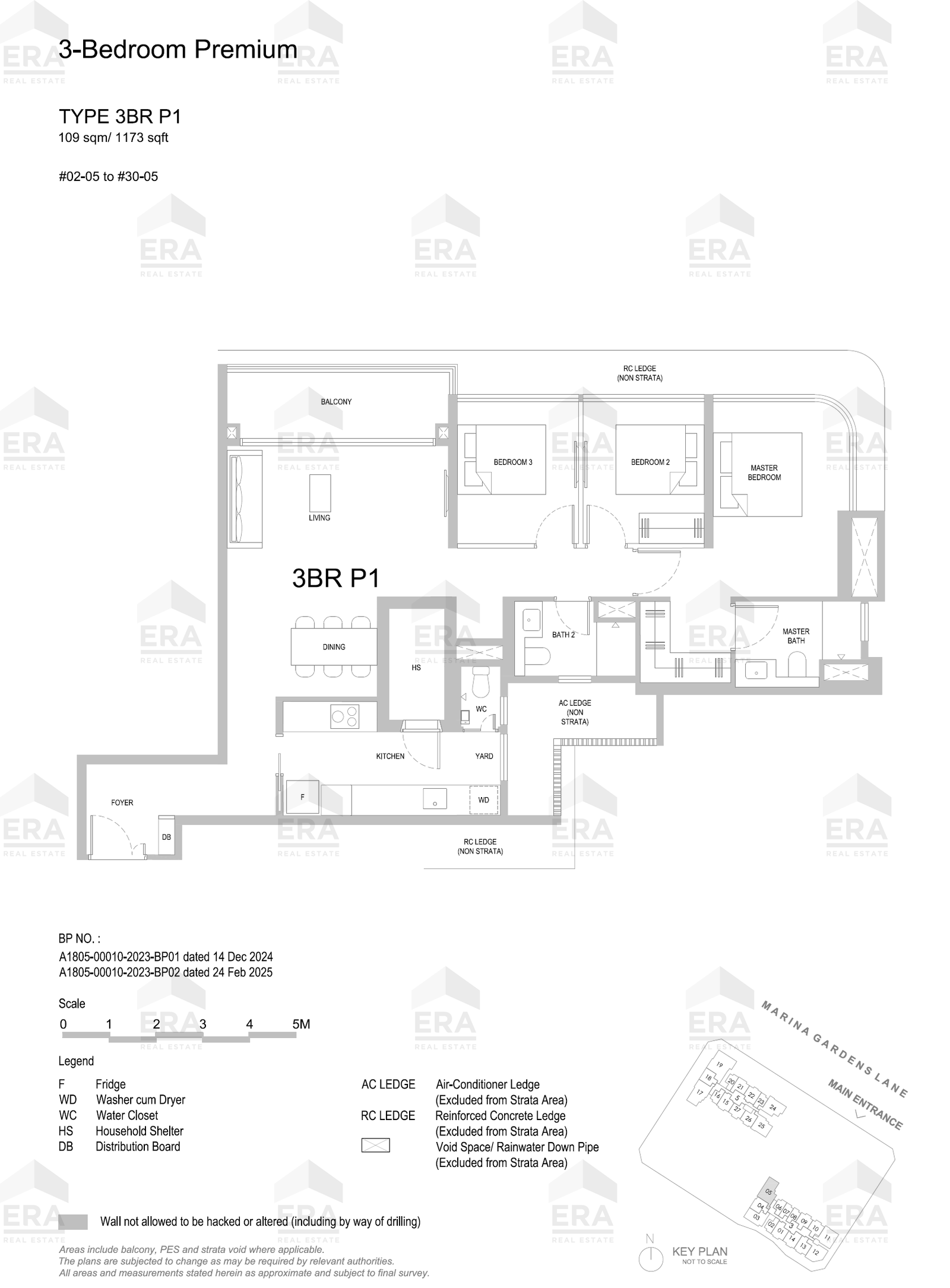 3BR P1 · 1,173 sqft floor plan