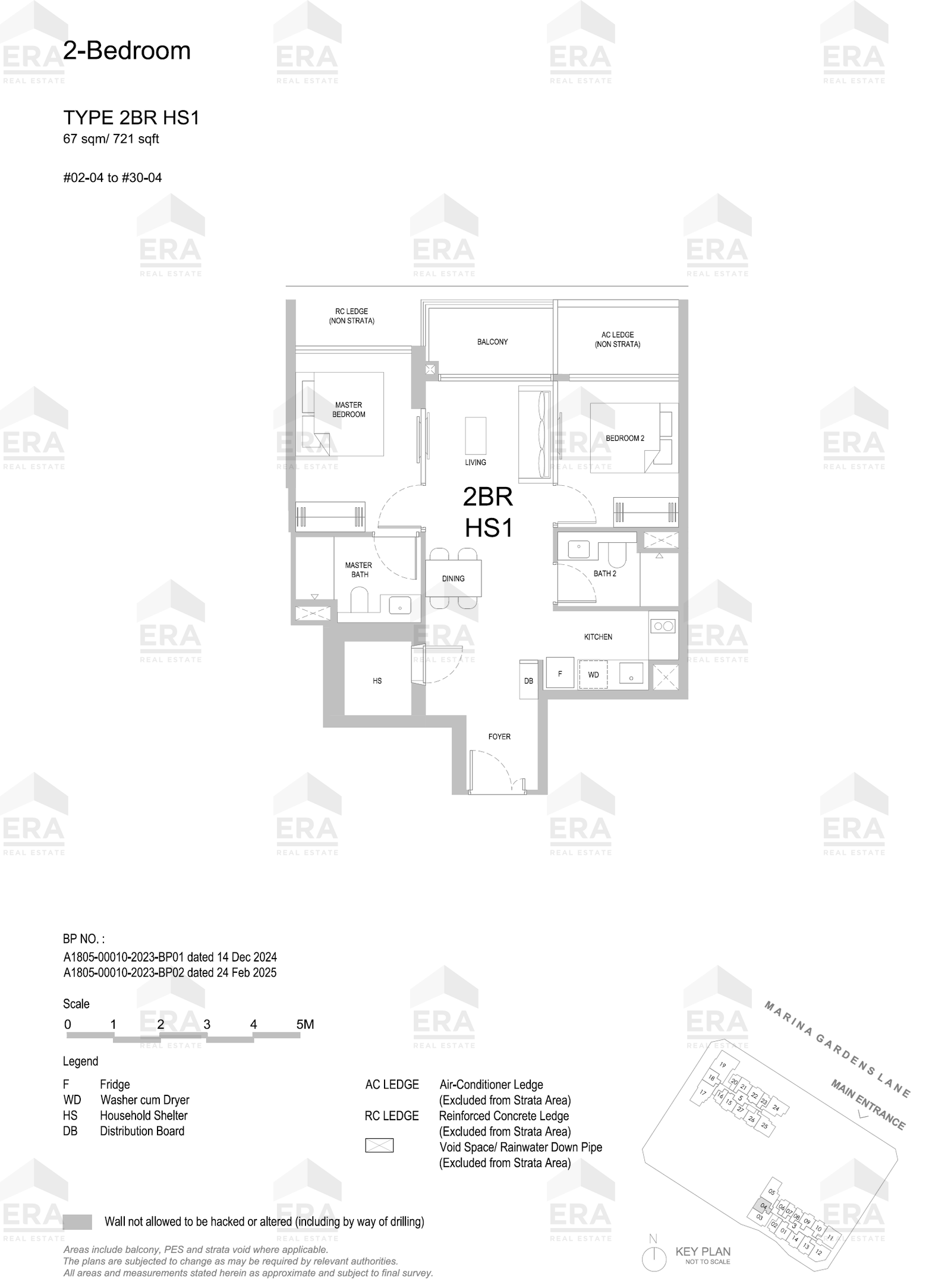 2BR HS1 · 721 sqft floor plan