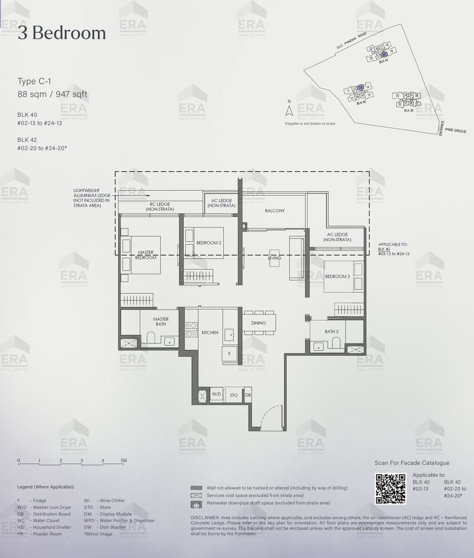 C-1 · 947 sqft floor plan