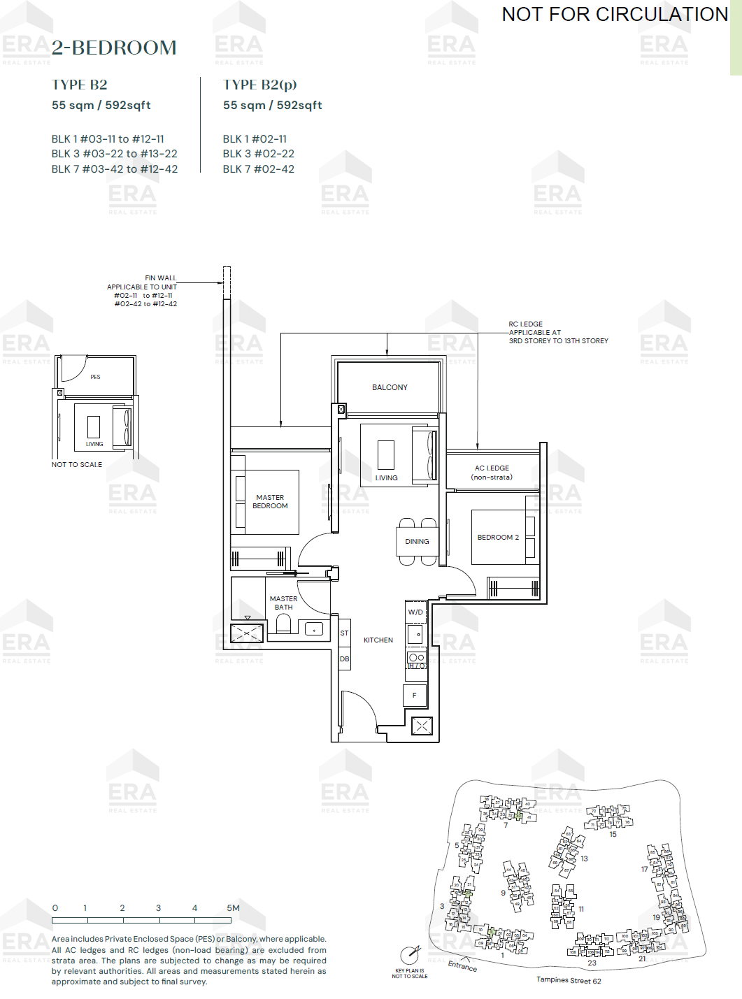 B2(p) · 592 sqft floor plan