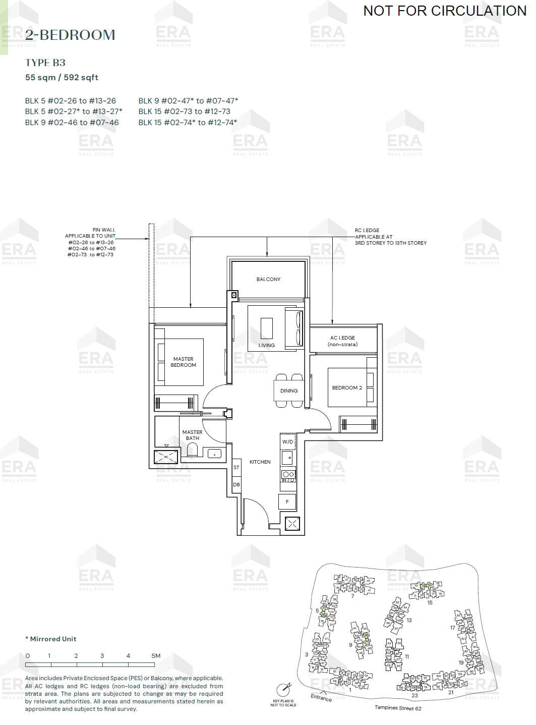 B3 · 592 sqft floor plan