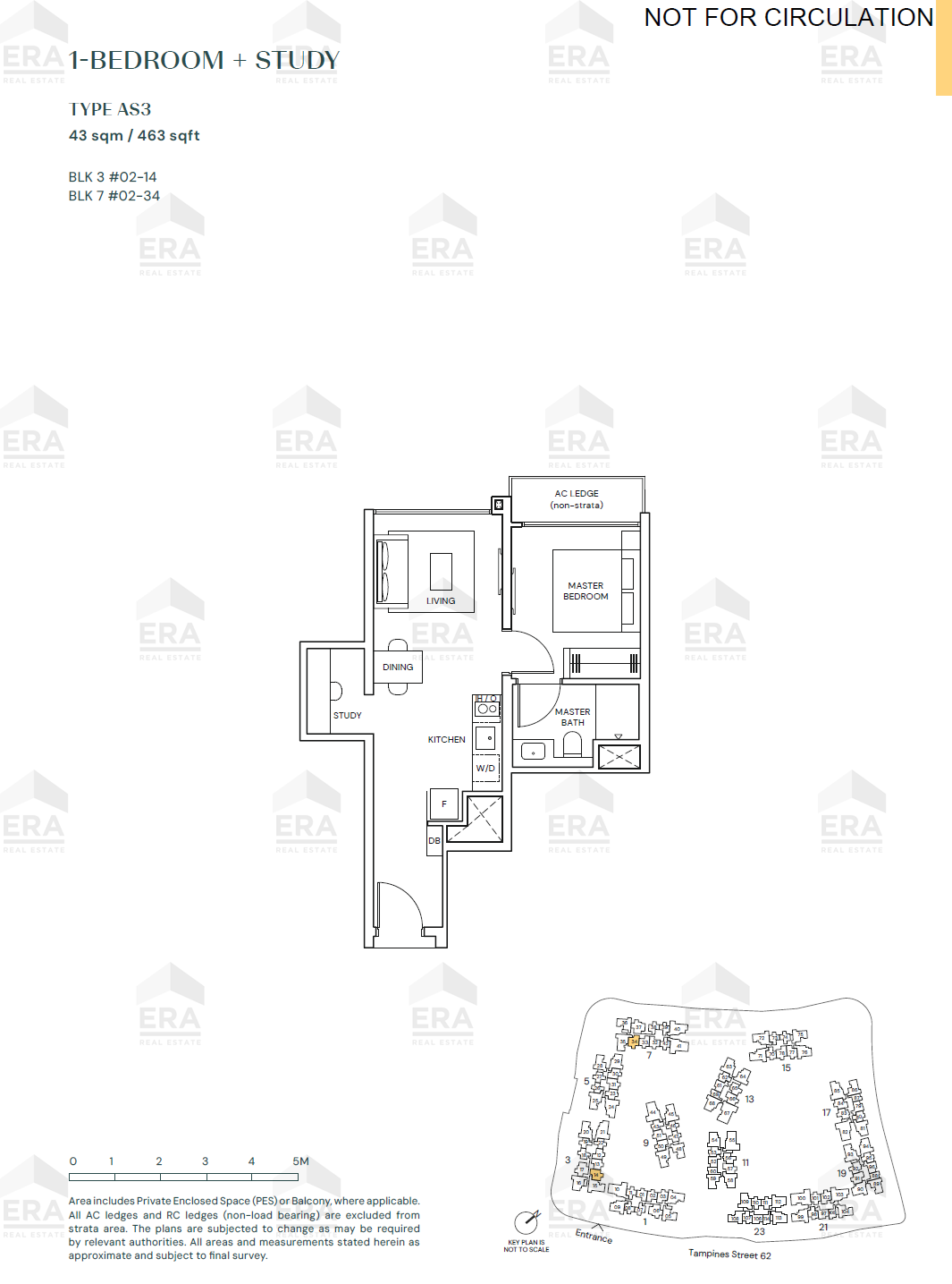 AS3 · 463 sqft floor plan