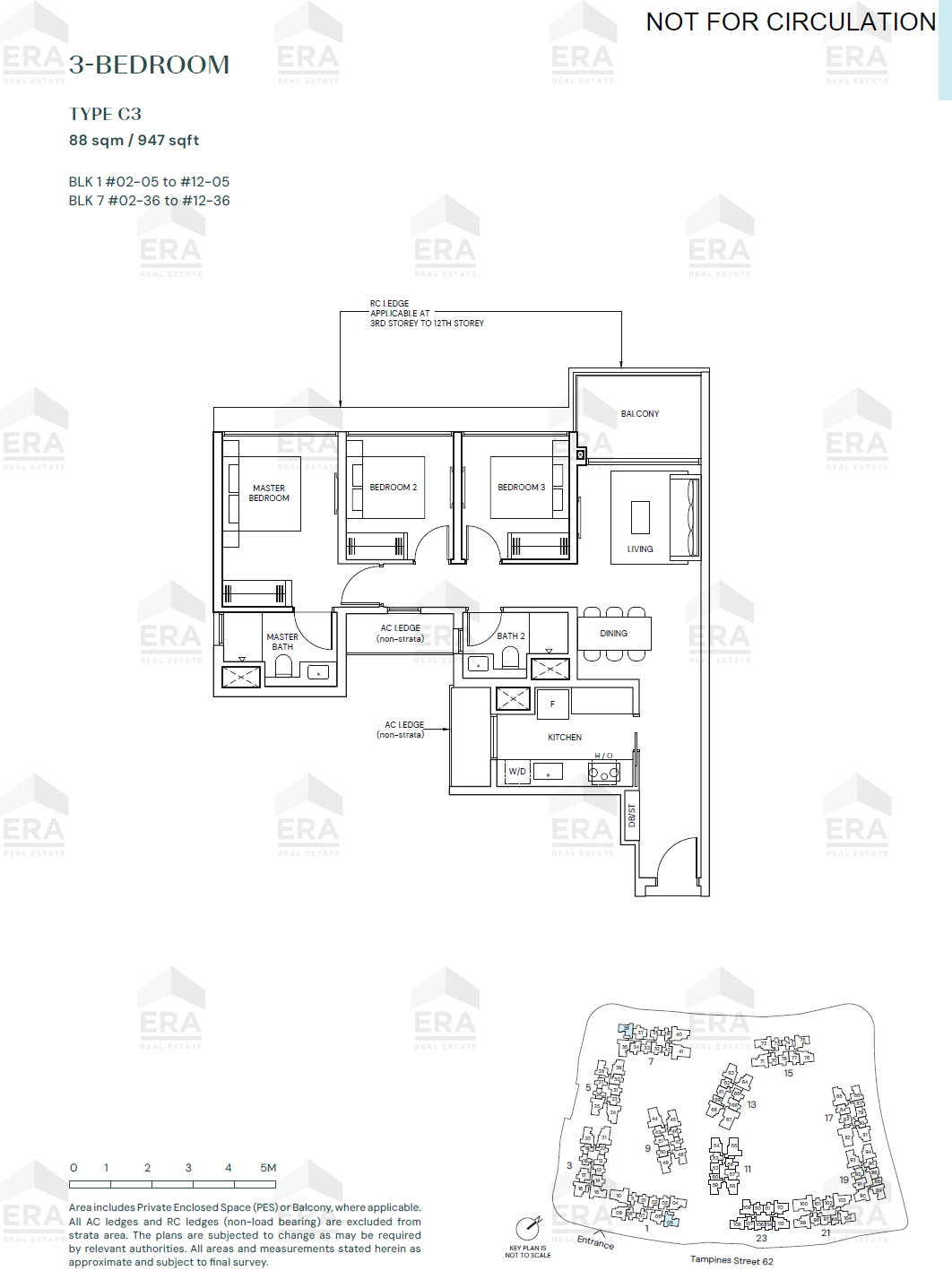 C3 · 947 sqft floor plan