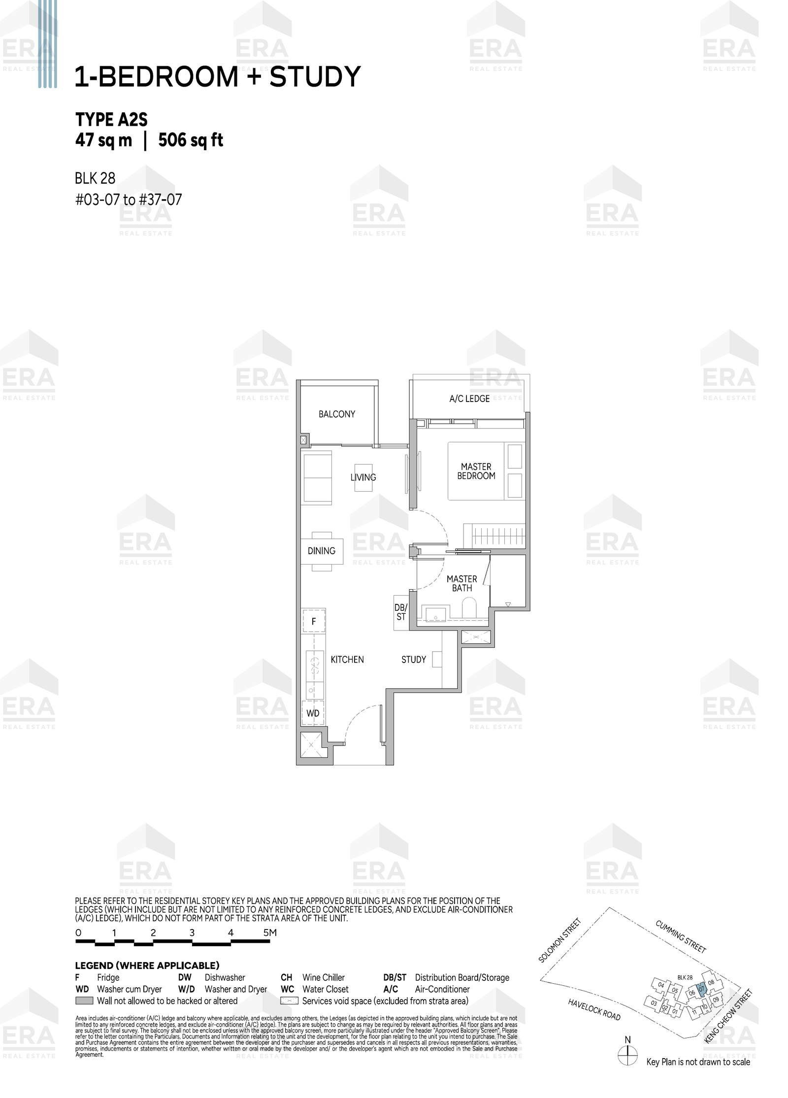 A2S · 506 sqft floor plan