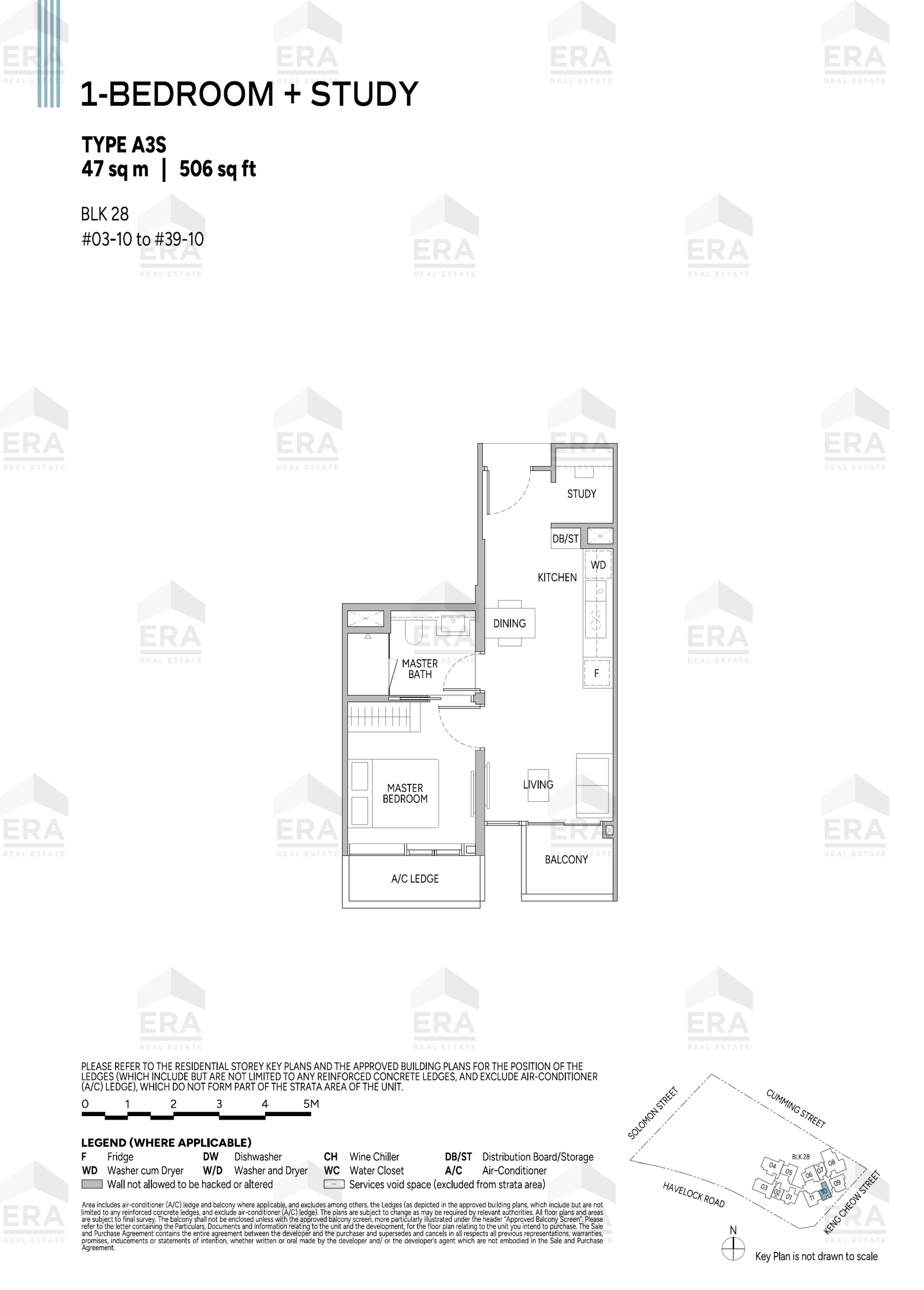 A3S · 506 sqft floor plan