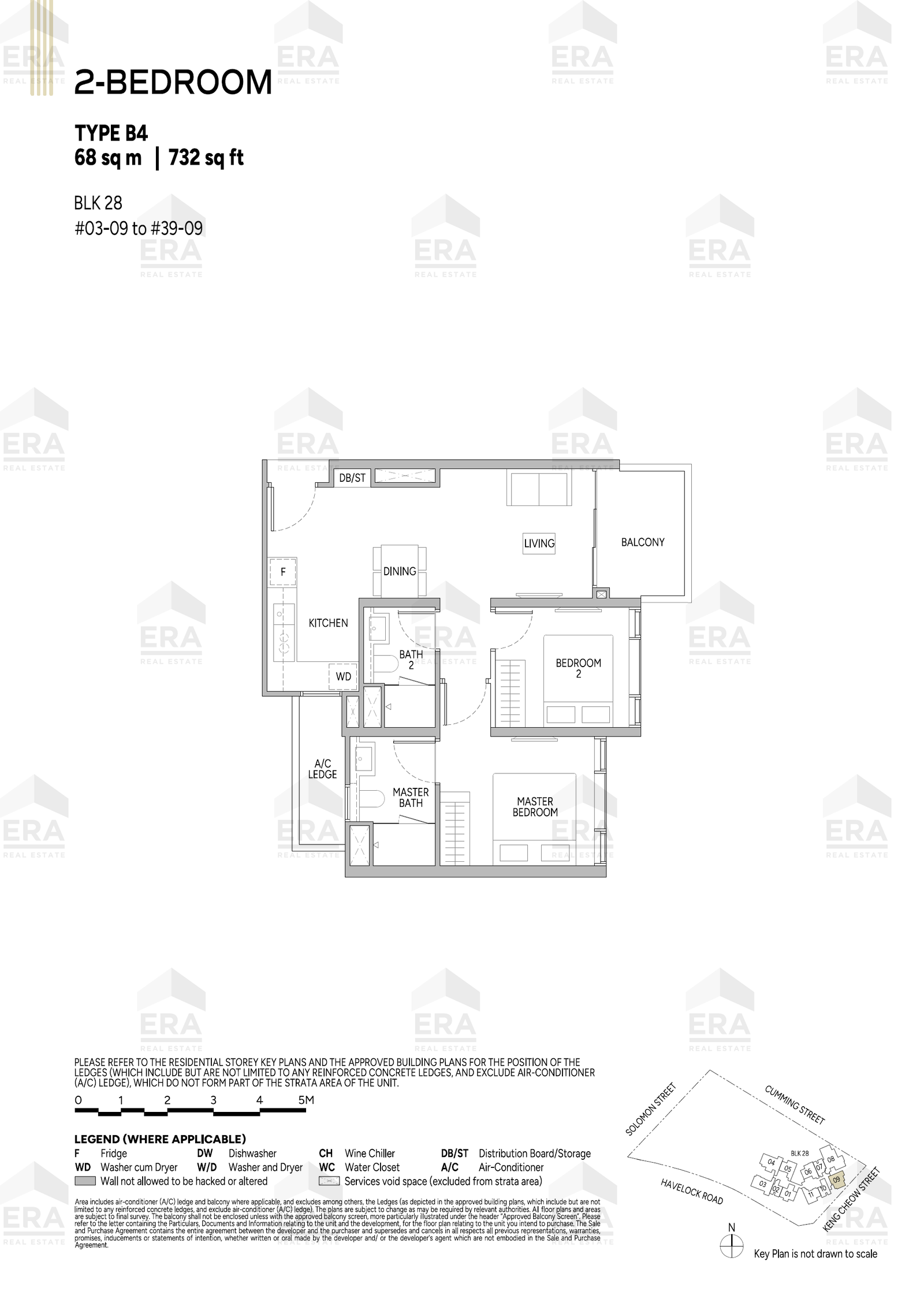 B4 · 732 sqft floor plan