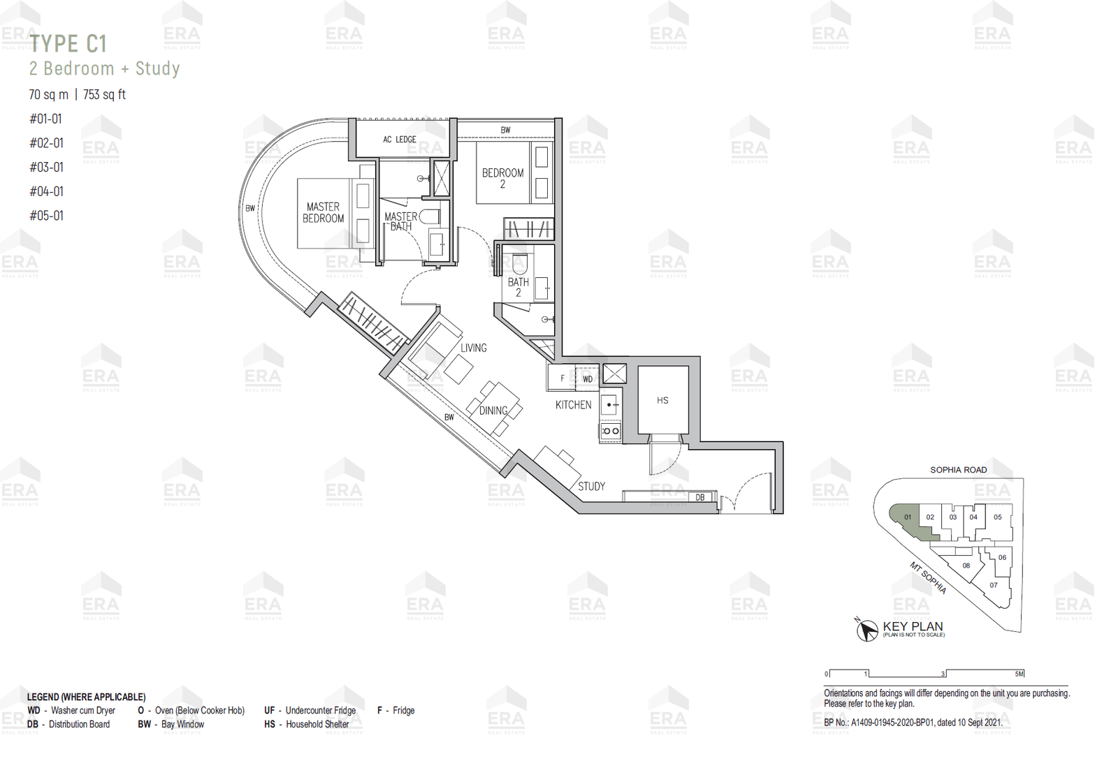 C1 · 753 sqft floor plan