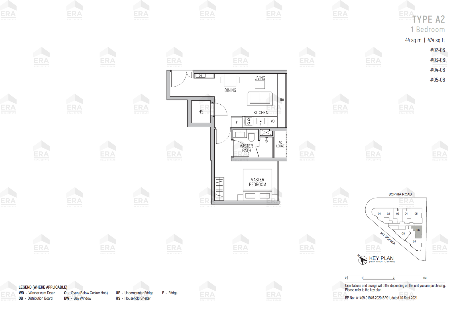 A2 · 474 sqft floor plan