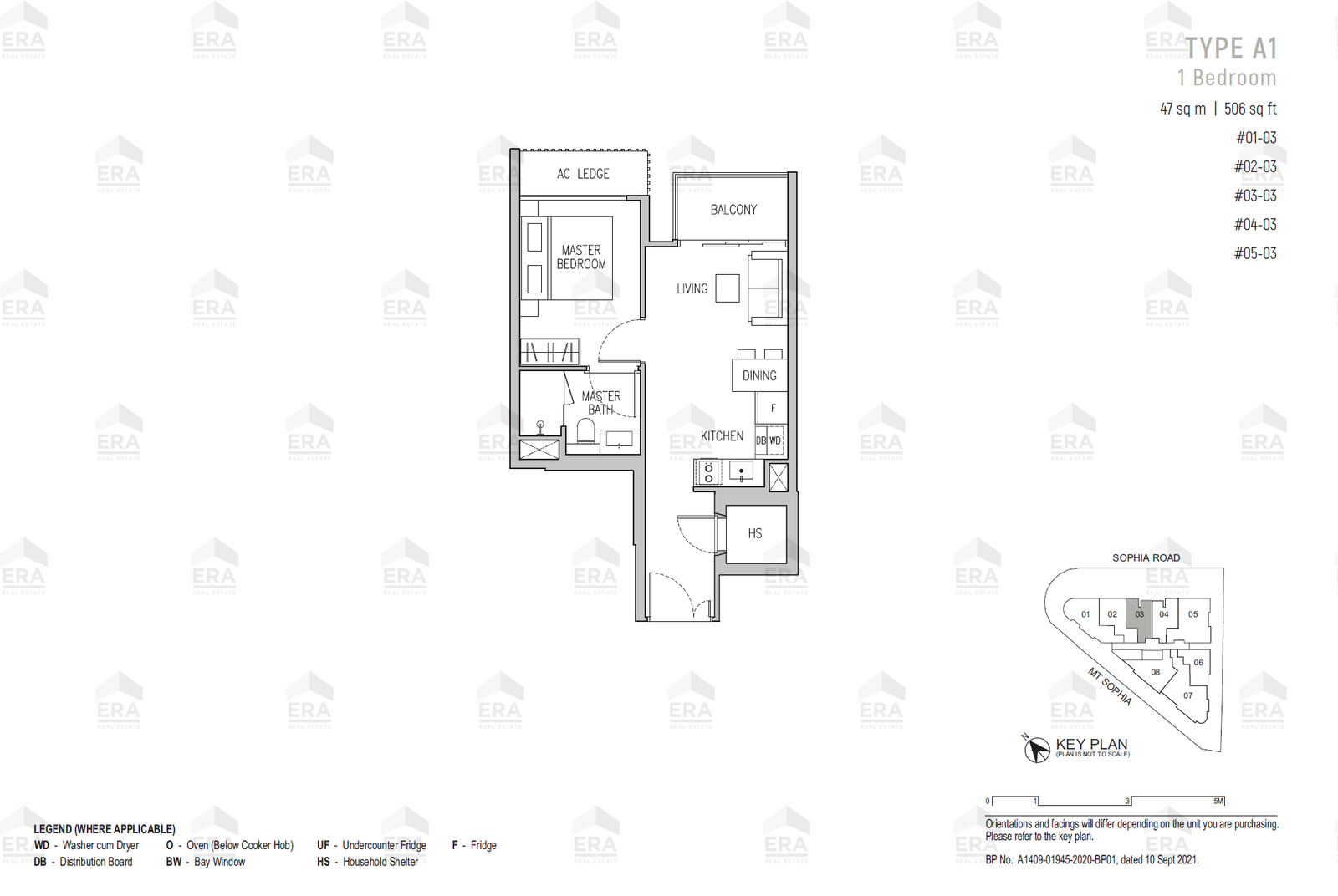 A1(Lv3) · 506 sqft floor plan