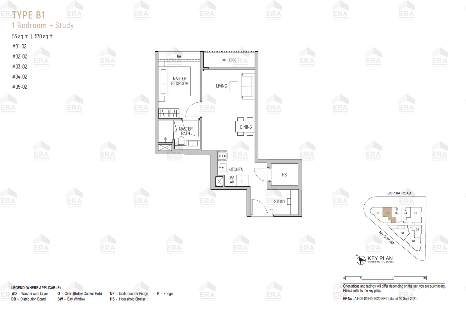 B1 · 570 sqft floor plan