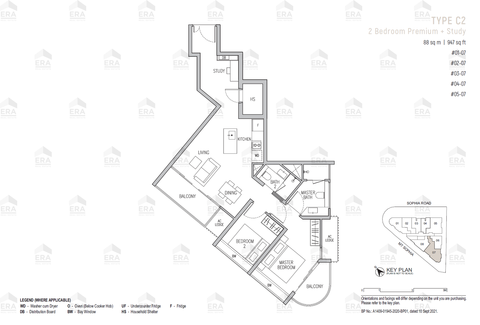 C2 · 947 sqft floor plan