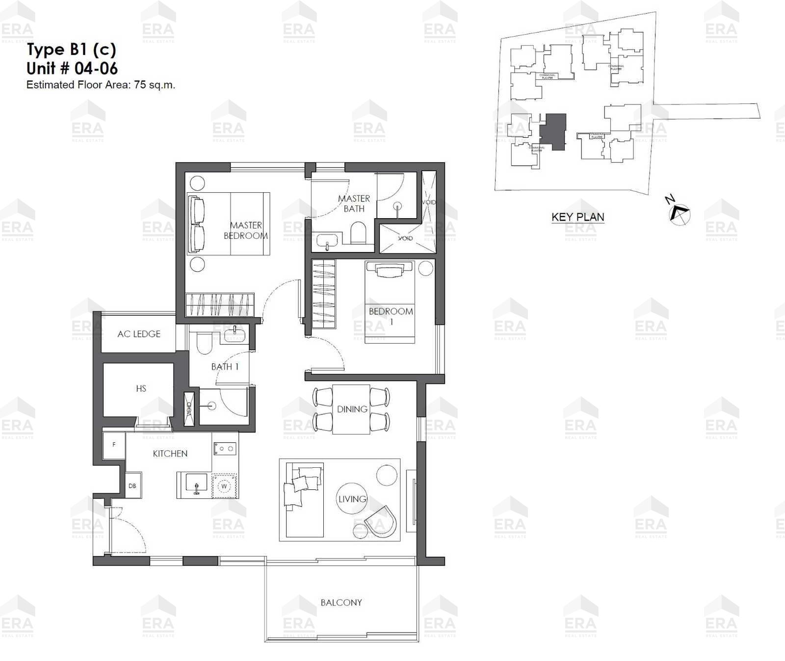 B1c · 807 sqft floor plan