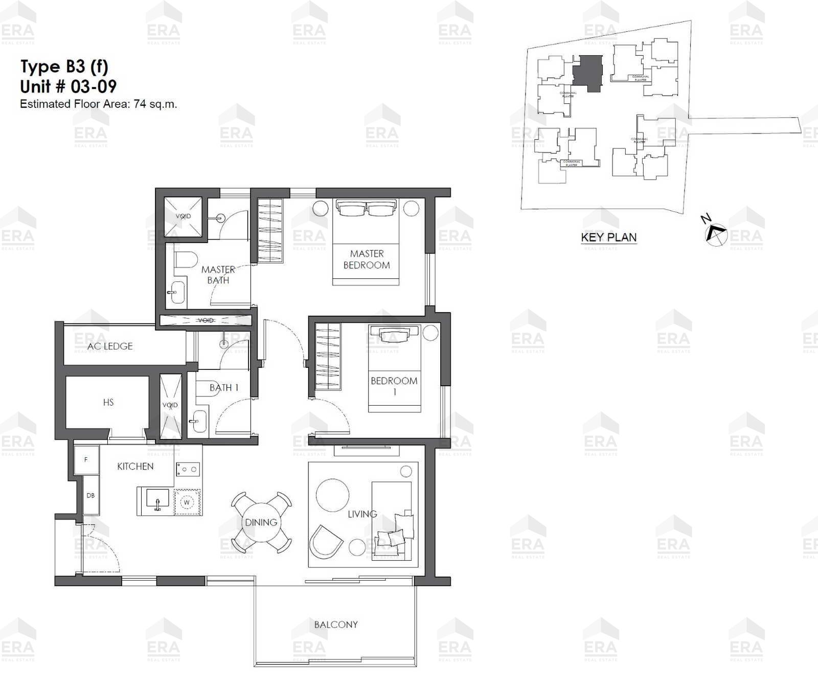 B3f · 797 sqft floor plan