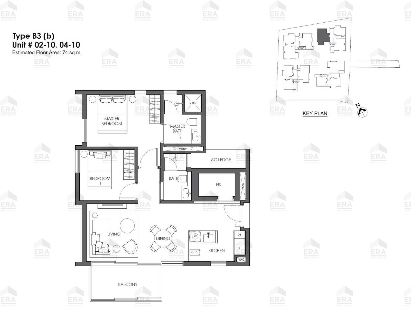 B3b · 797 sqft floor plan