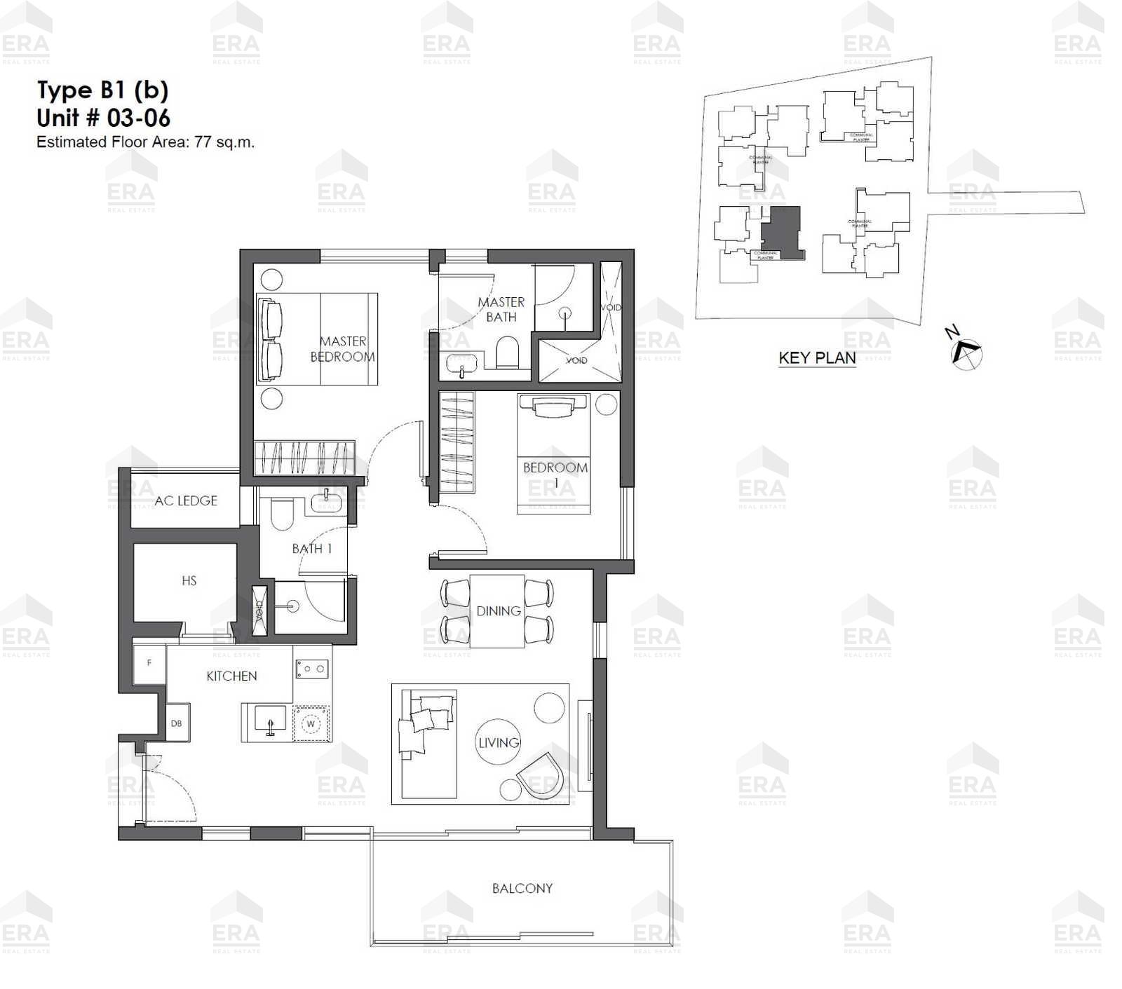 B1b · 829 sqft floor plan
