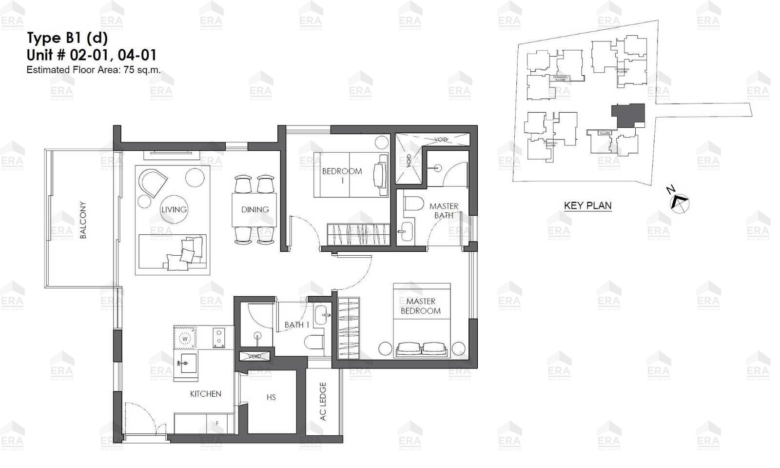 B1d · 807 sqft floor plan
