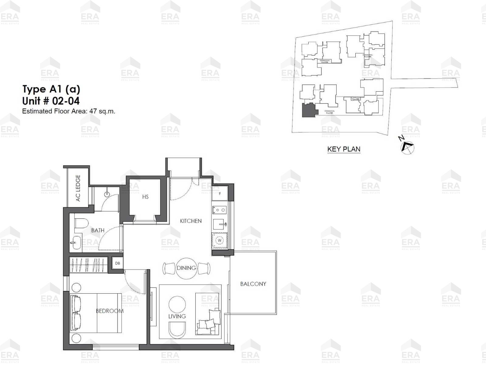 A1a · 506 sqft floor plan