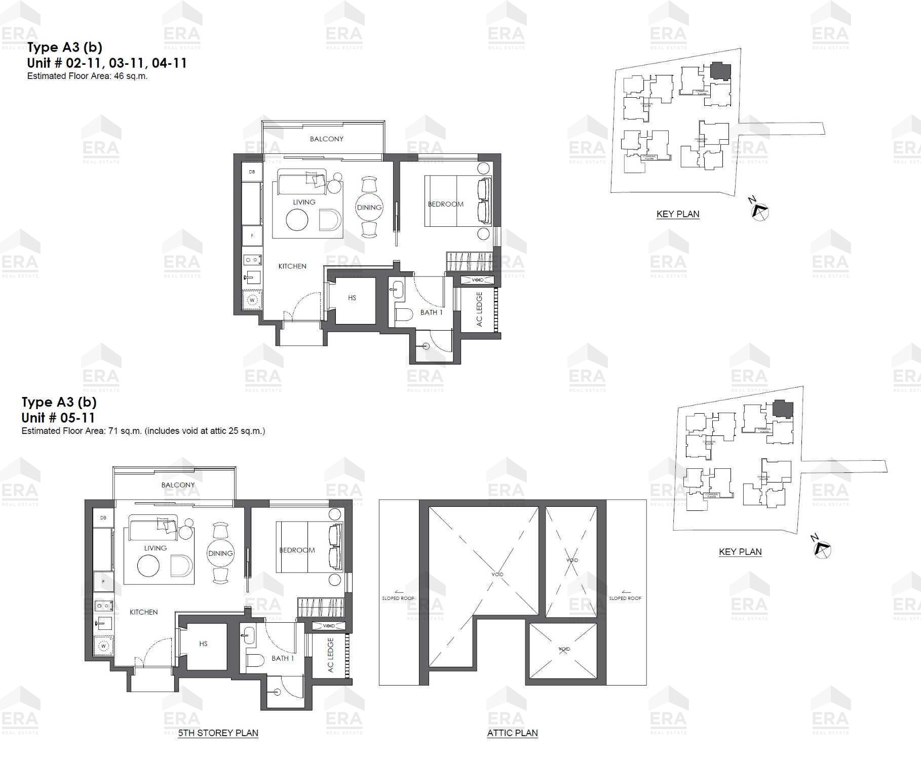 A3b · 764 sqft floor plan