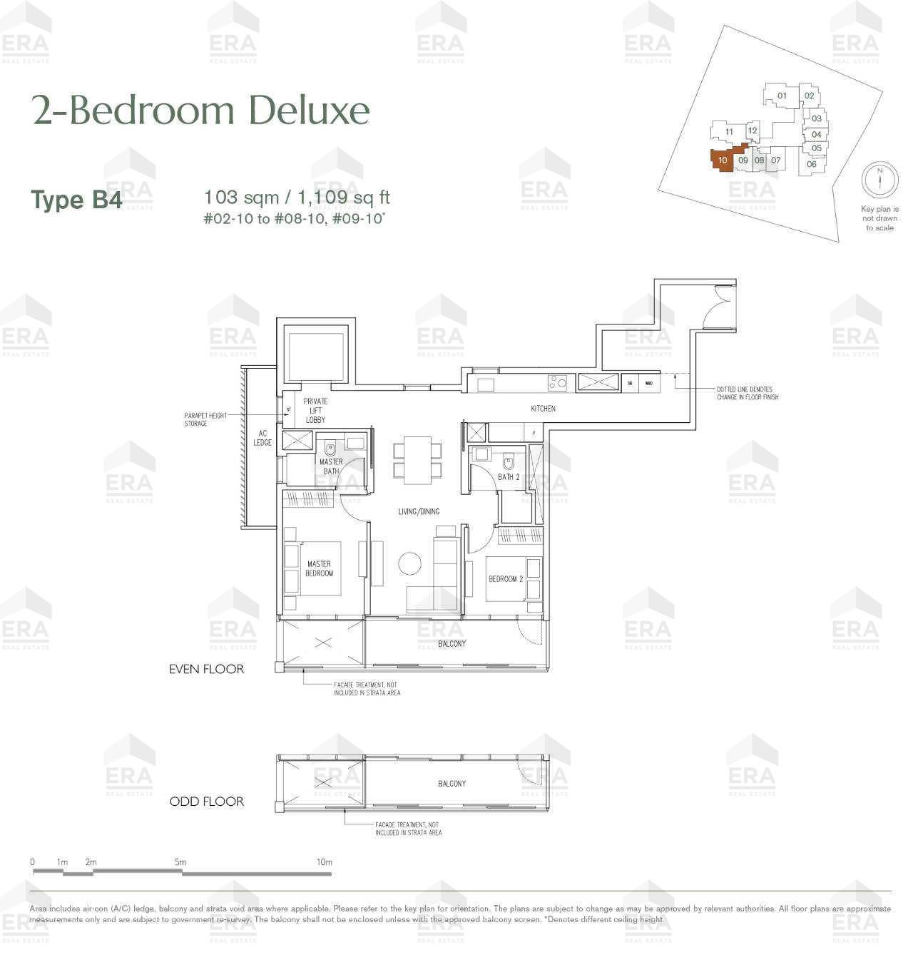 B4 · 1,109 sqft floor plan